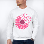 Pink Sunflower Ribbons - Cancer Unisex Crewneck T-Shirt Sweatshirt Hoodie