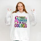 Fight Cancer In All Colors Colorful Design - Cancer Unisex Crewneck T-Shirt Sweatshirt Hoodie