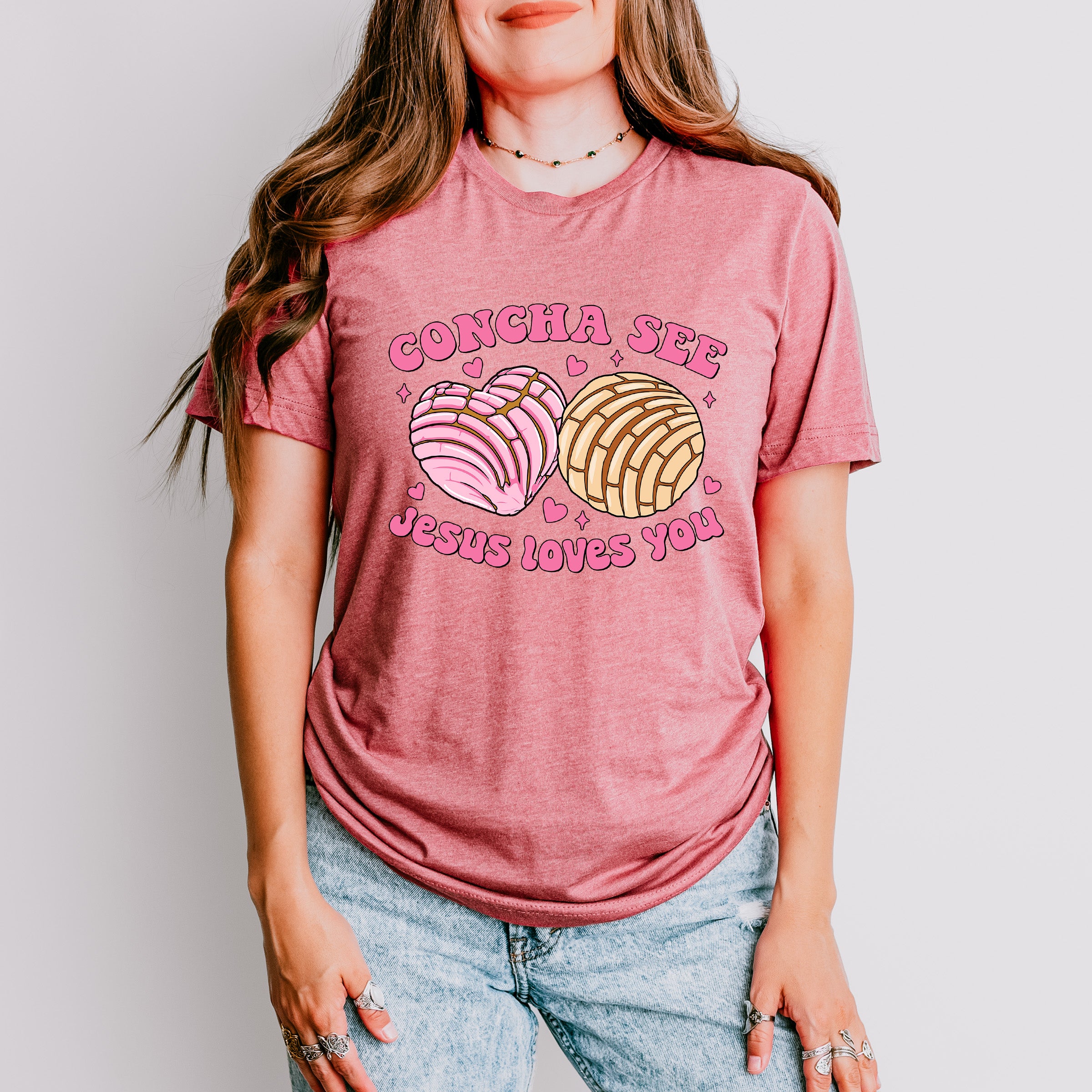 Concha See Jesus Loves You - Valentine's Day Unisex Crewneck T-Shirt Sweatshirt Hoodie