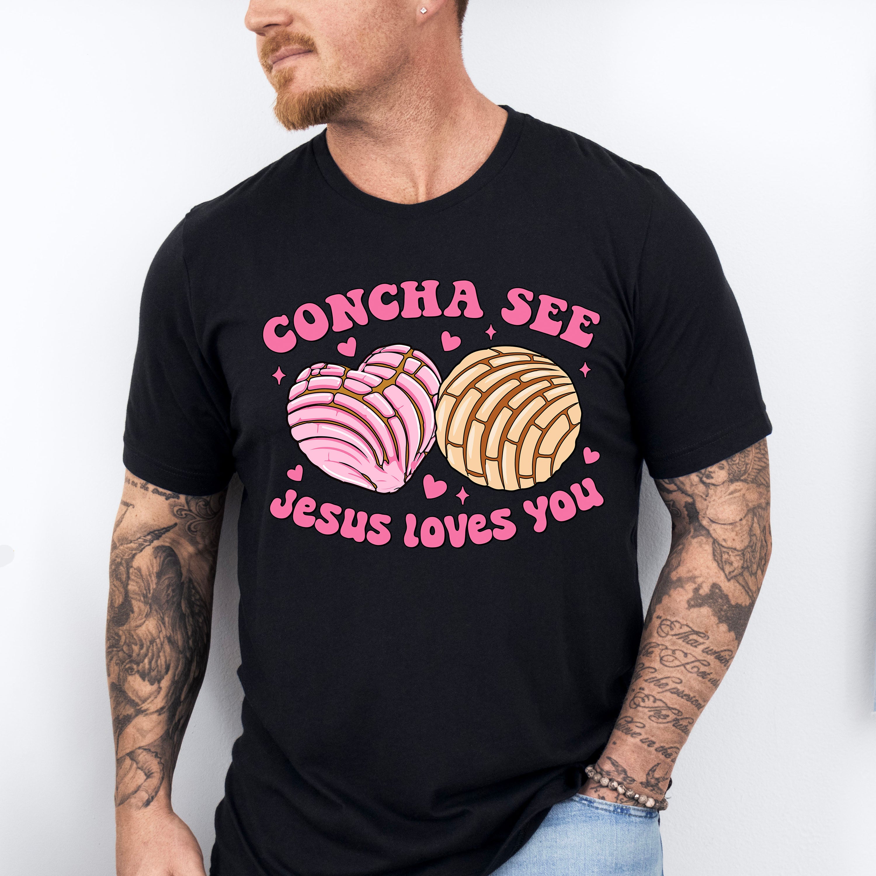 Concha See Jesus Loves You - Valentine's Day Unisex Crewneck T-Shirt Sweatshirt Hoodie