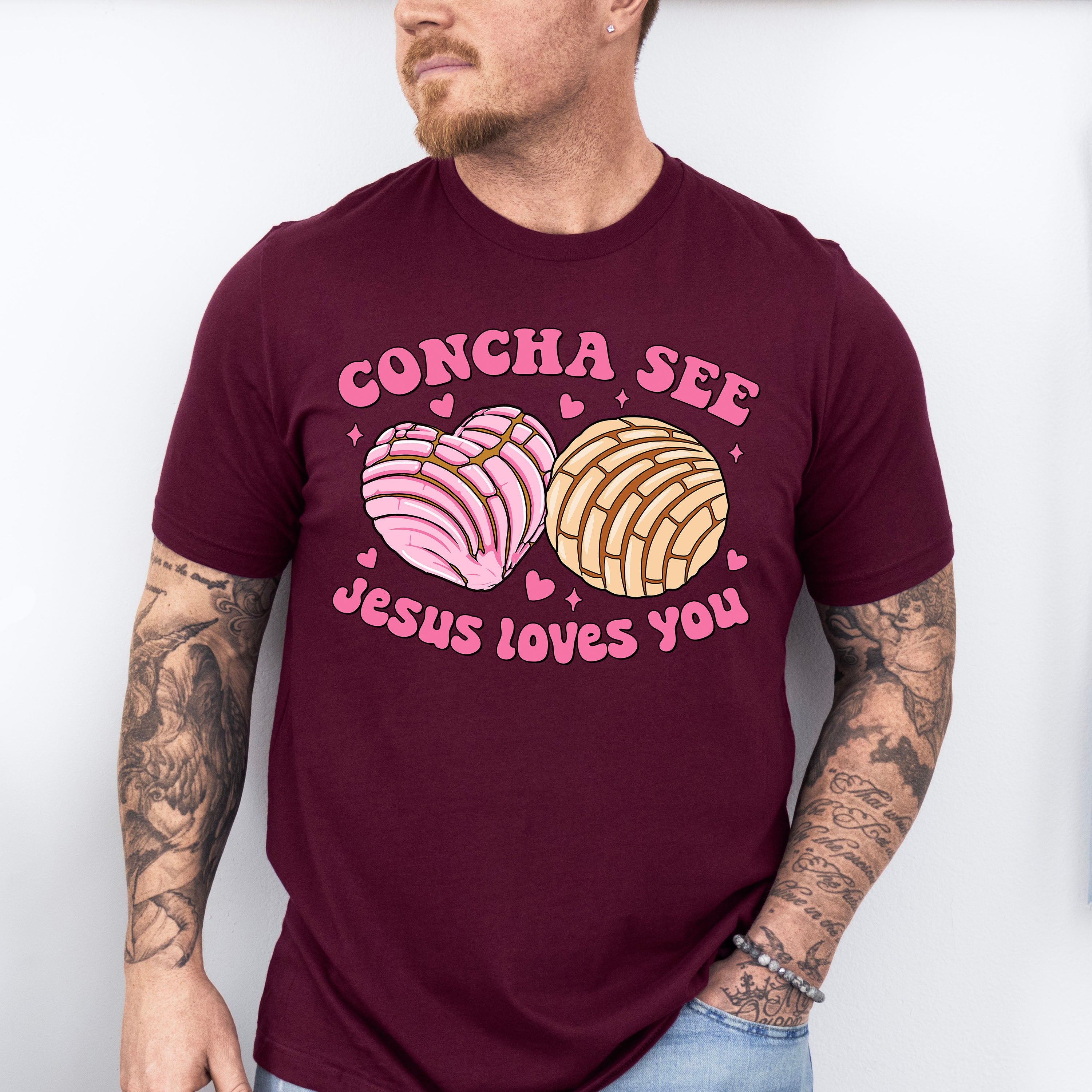 Concha See Jesus Loves You - Valentine's Day Unisex Crewneck T-Shirt Sweatshirt Hoodie