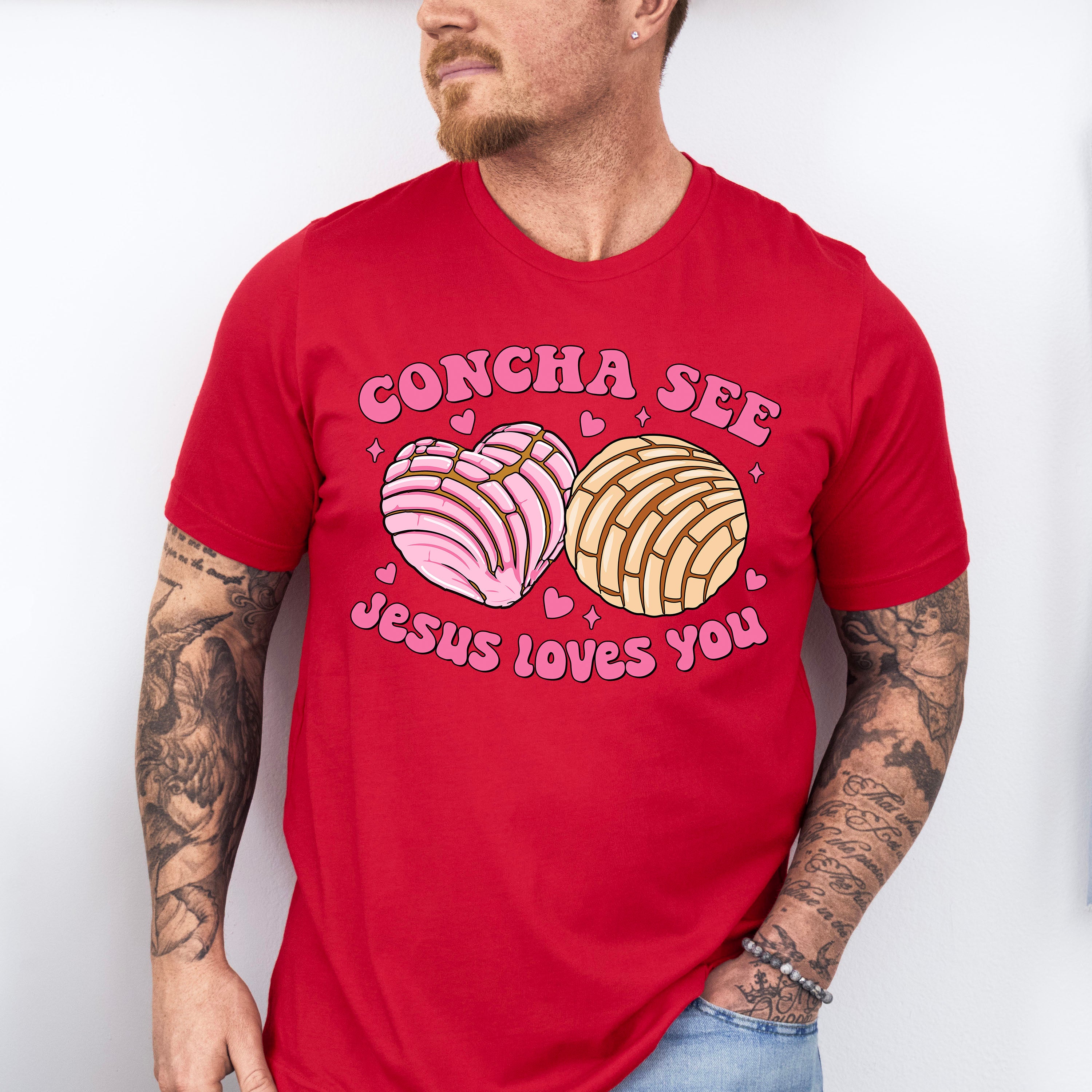 Concha See Jesus Loves You - Valentine's Day Unisex Crewneck T-Shirt Sweatshirt Hoodie