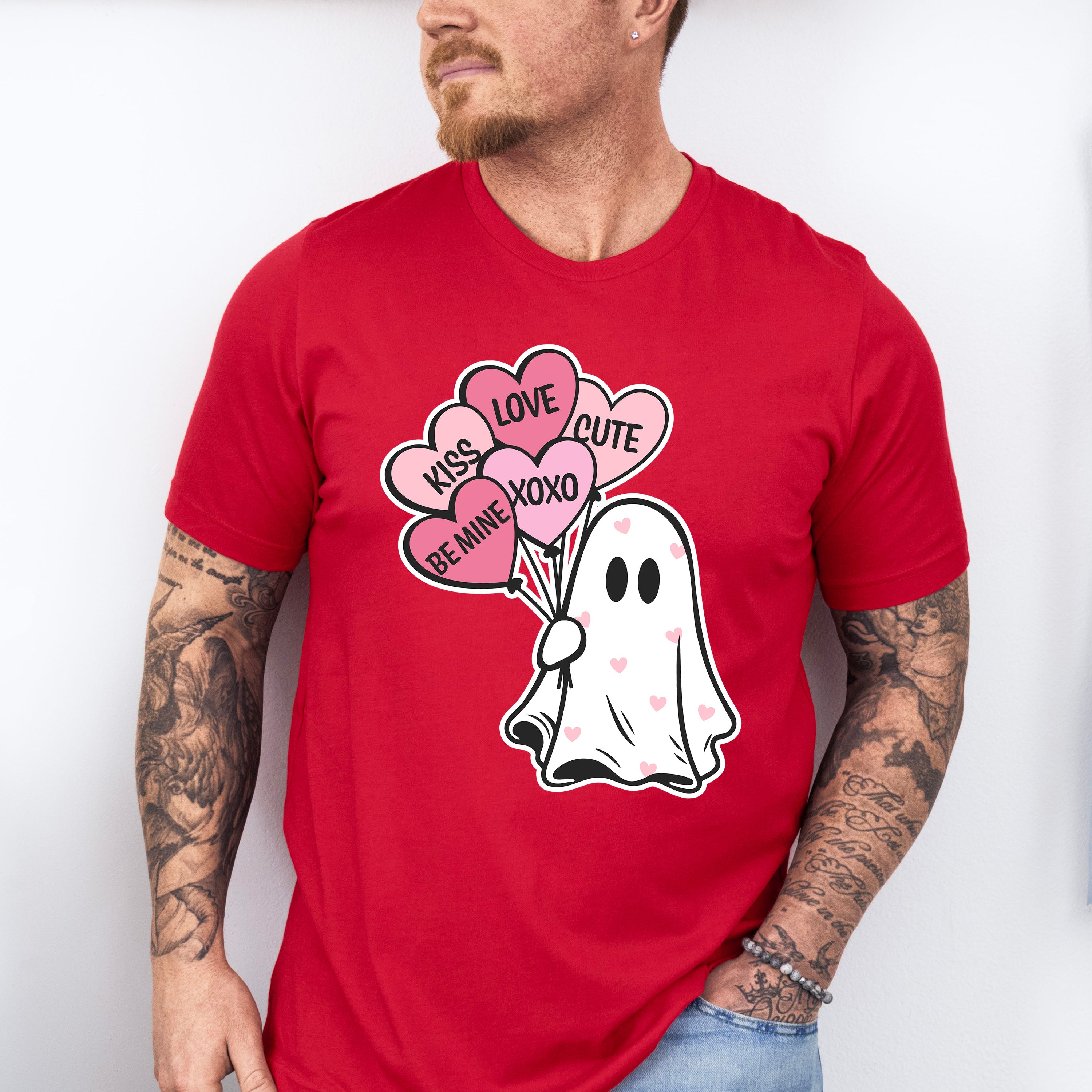 Kiss Love Be Mine Ghost - Valentine's Day Unisex Crewneck T-Shirt Sweatshirt Hoodie