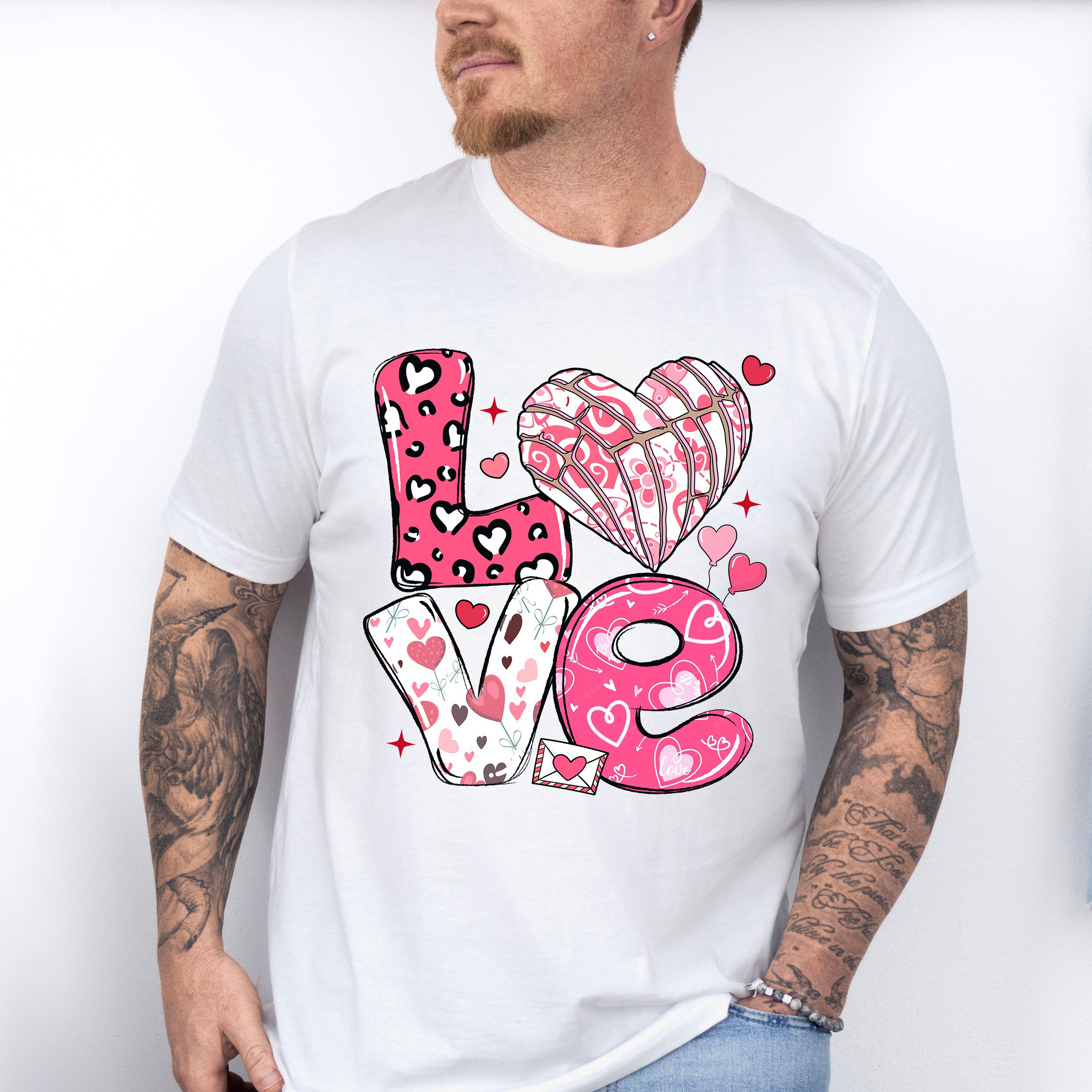 Love Heart Concha Pink Design - Valentine's Day Unisex Crewneck T-Shirt Sweatshirt Hoodie
