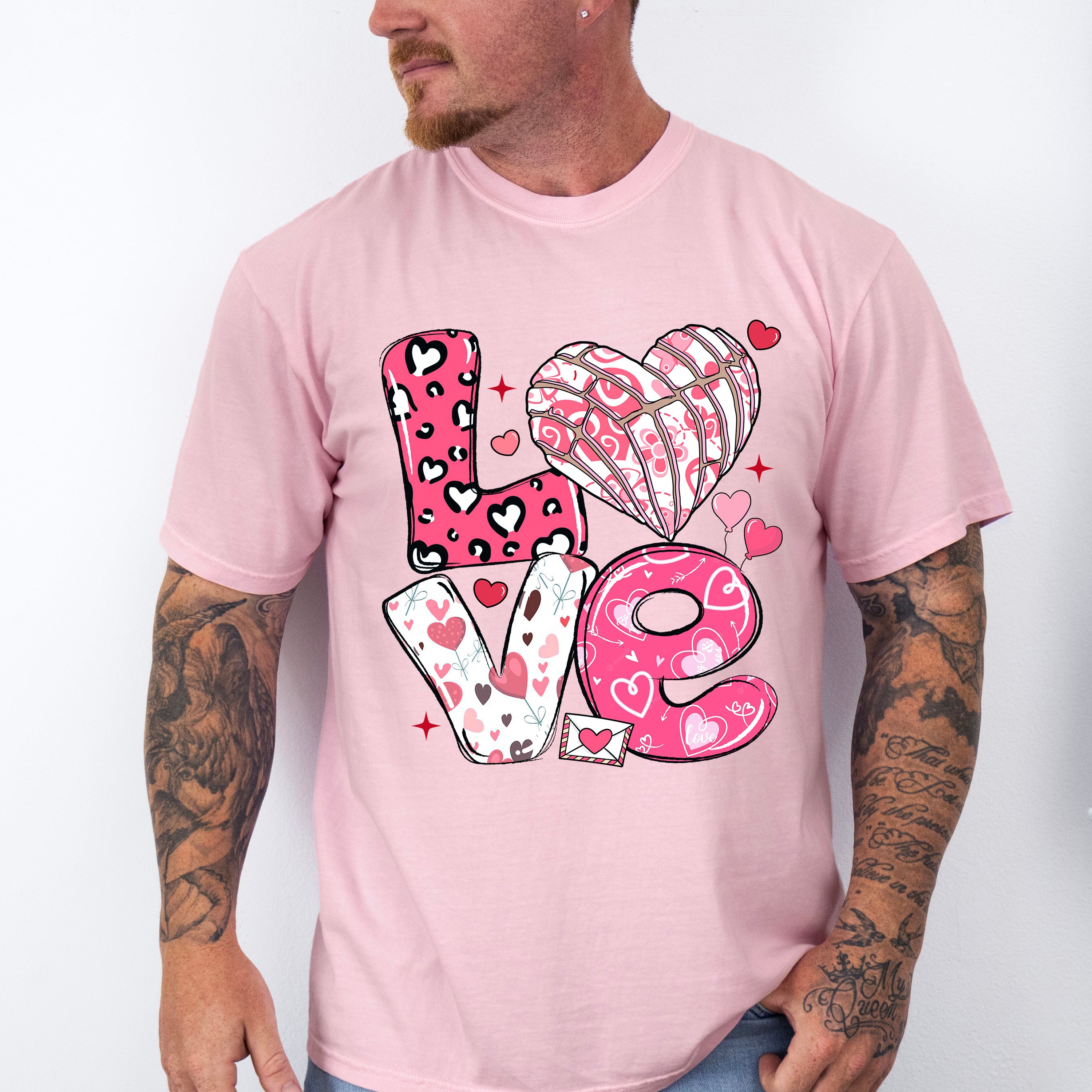 Love Heart Concha Pink Design - Valentine's Day Unisex Crewneck T-Shirt Sweatshirt Hoodie