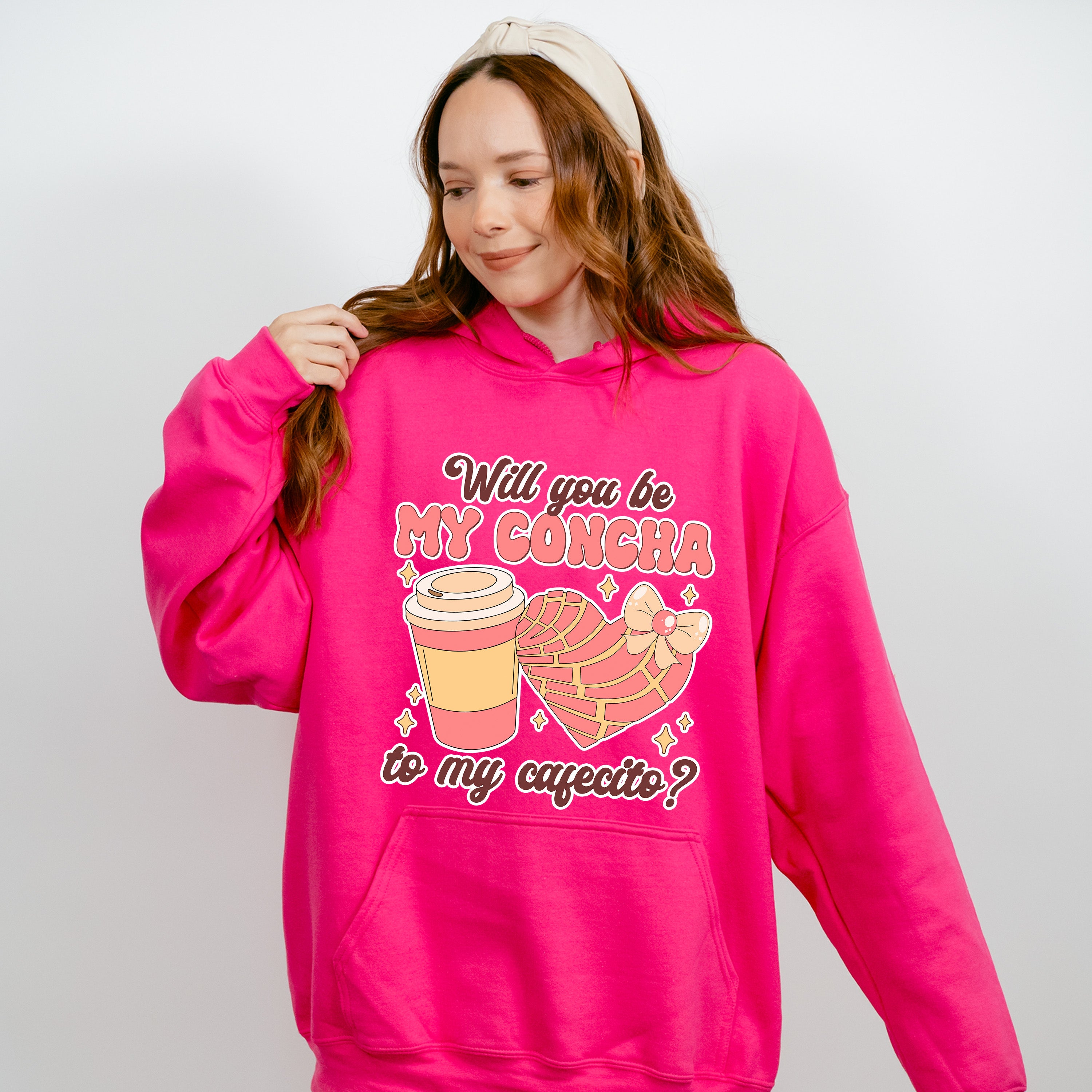 Will You Be My Concha To My Cafecito - Valentine's Day Unisex Crewneck T-Shirt Sweatshirt Hoodie