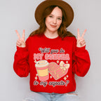 Will You Be My Concha To My Cafecito - Valentine's Day Unisex Crewneck T-Shirt Sweatshirt Hoodie