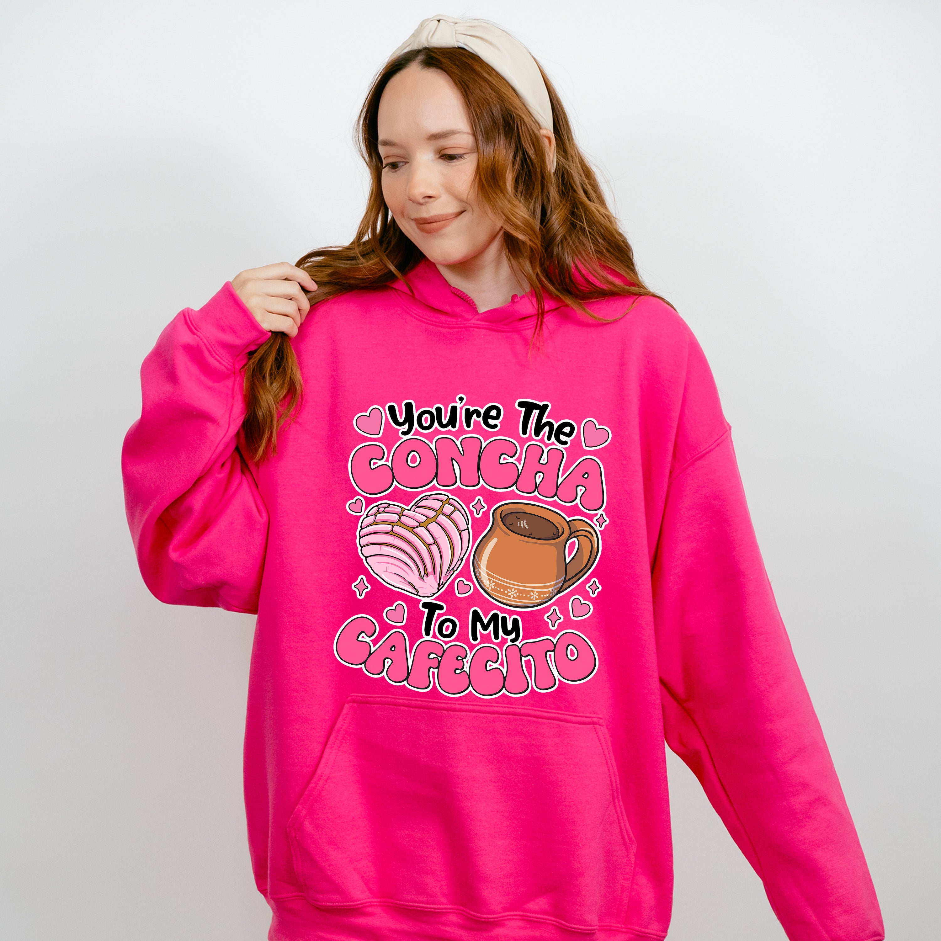 You're The Concha To My Cafecito B&amp;W - Valentine's Day Unisex Crewneck T-Shirt Sweatshirt Hoodie