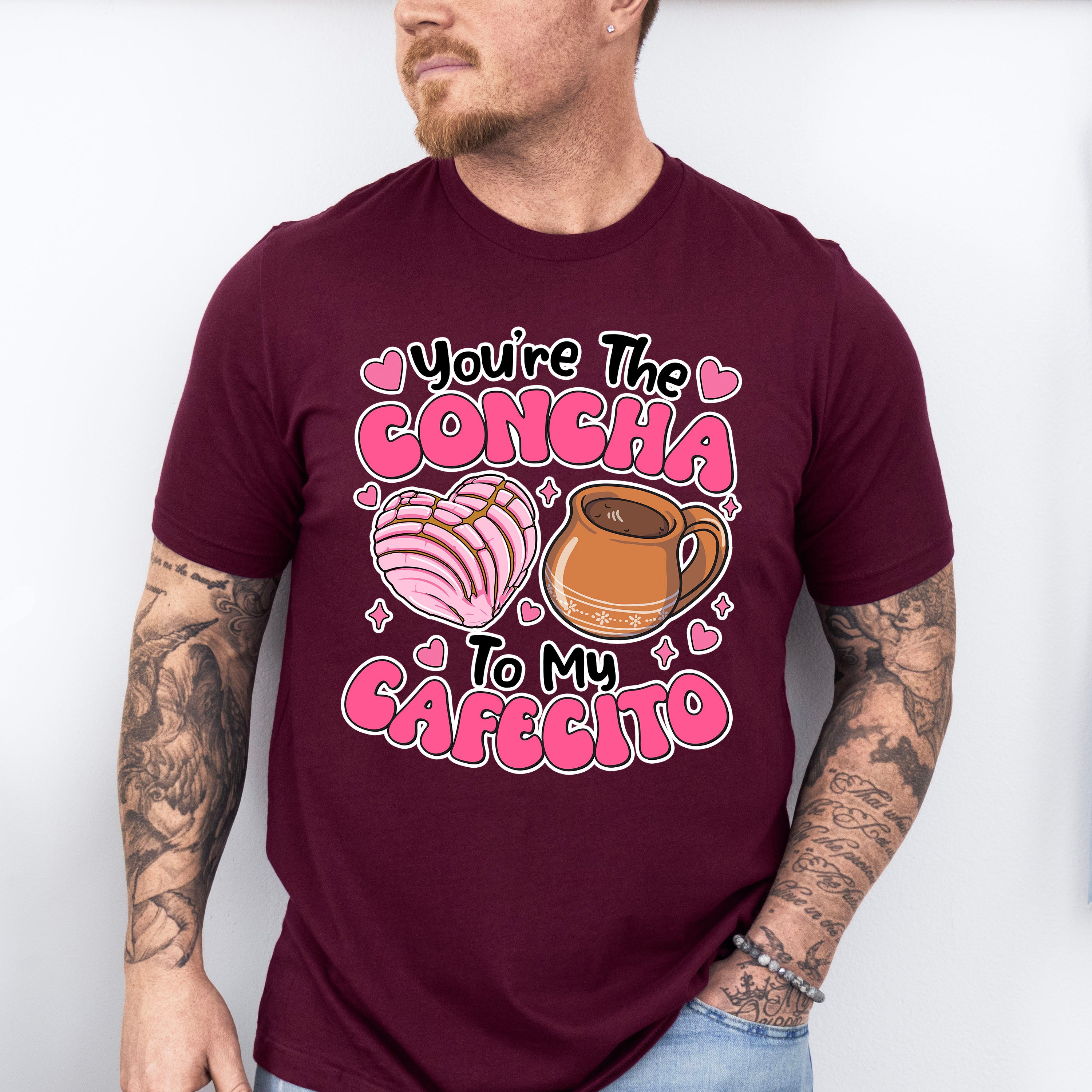 You're The Concha To My Cafecito B&amp;W - Valentine's Day Unisex Crewneck T-Shirt Sweatshirt Hoodie