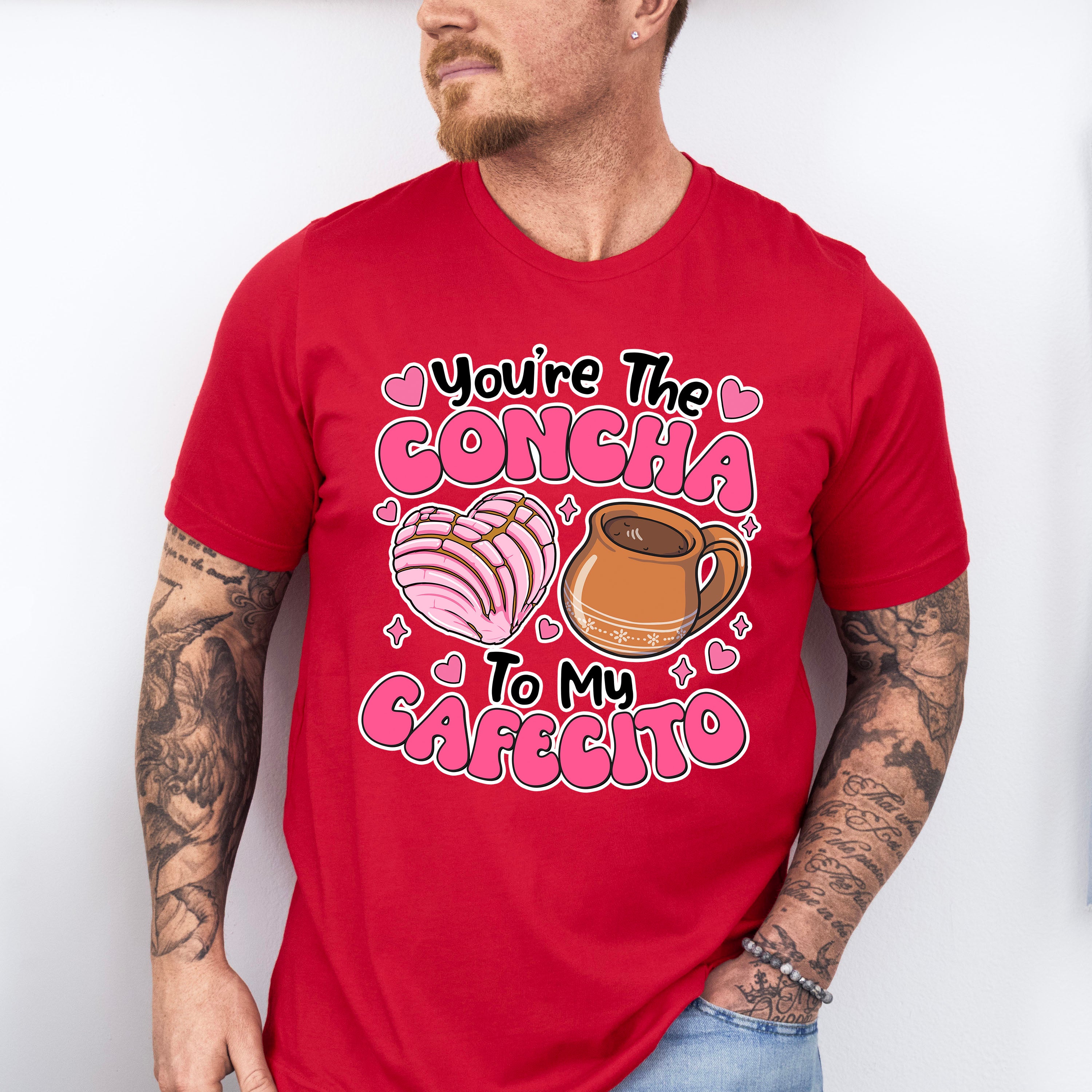 You're The Concha To My Cafecito B&amp;W - Valentine's Day Unisex Crewneck T-Shirt Sweatshirt Hoodie