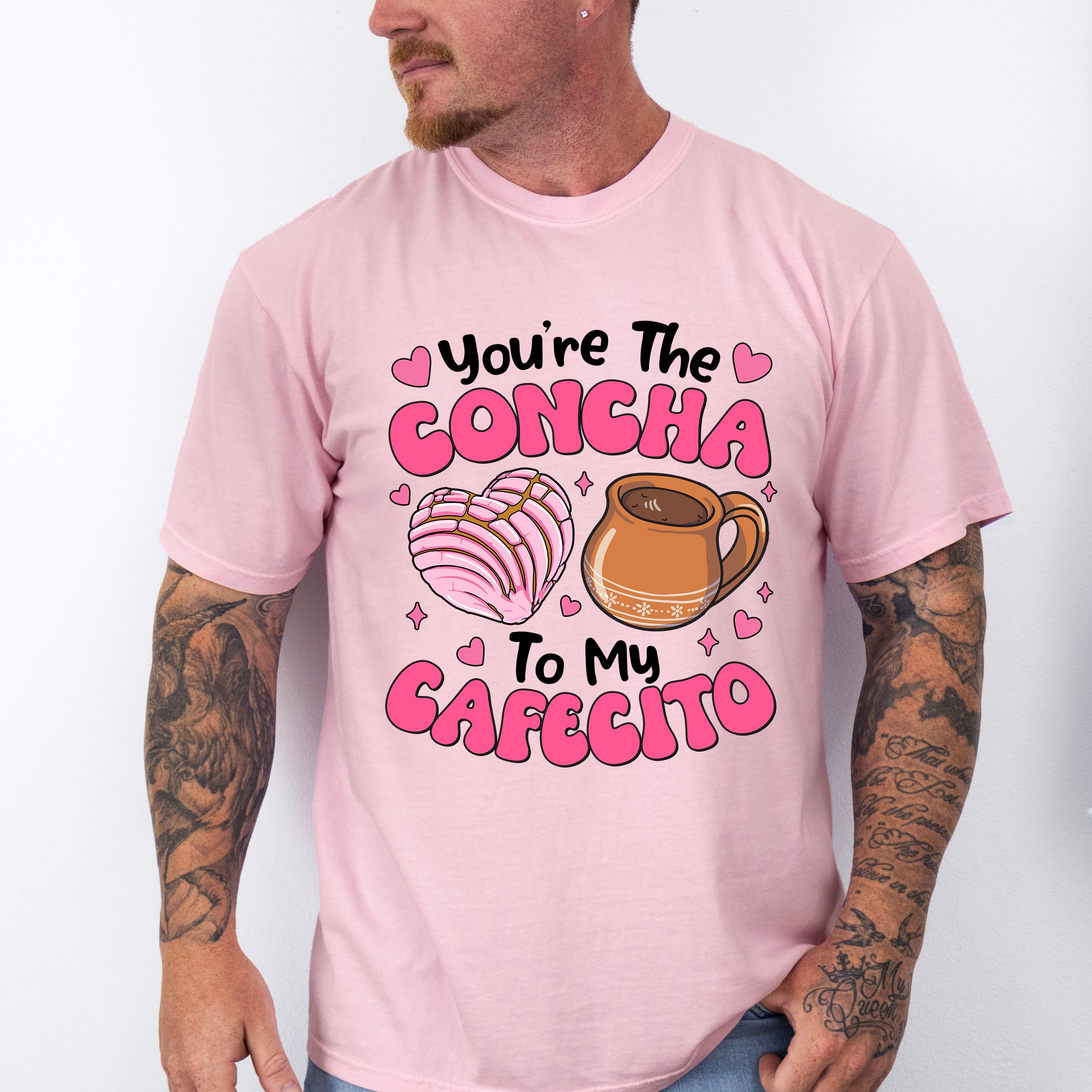 You're The Concha To My Cafecito B&amp;W - Valentine's Day Unisex Crewneck T-Shirt Sweatshirt Hoodie