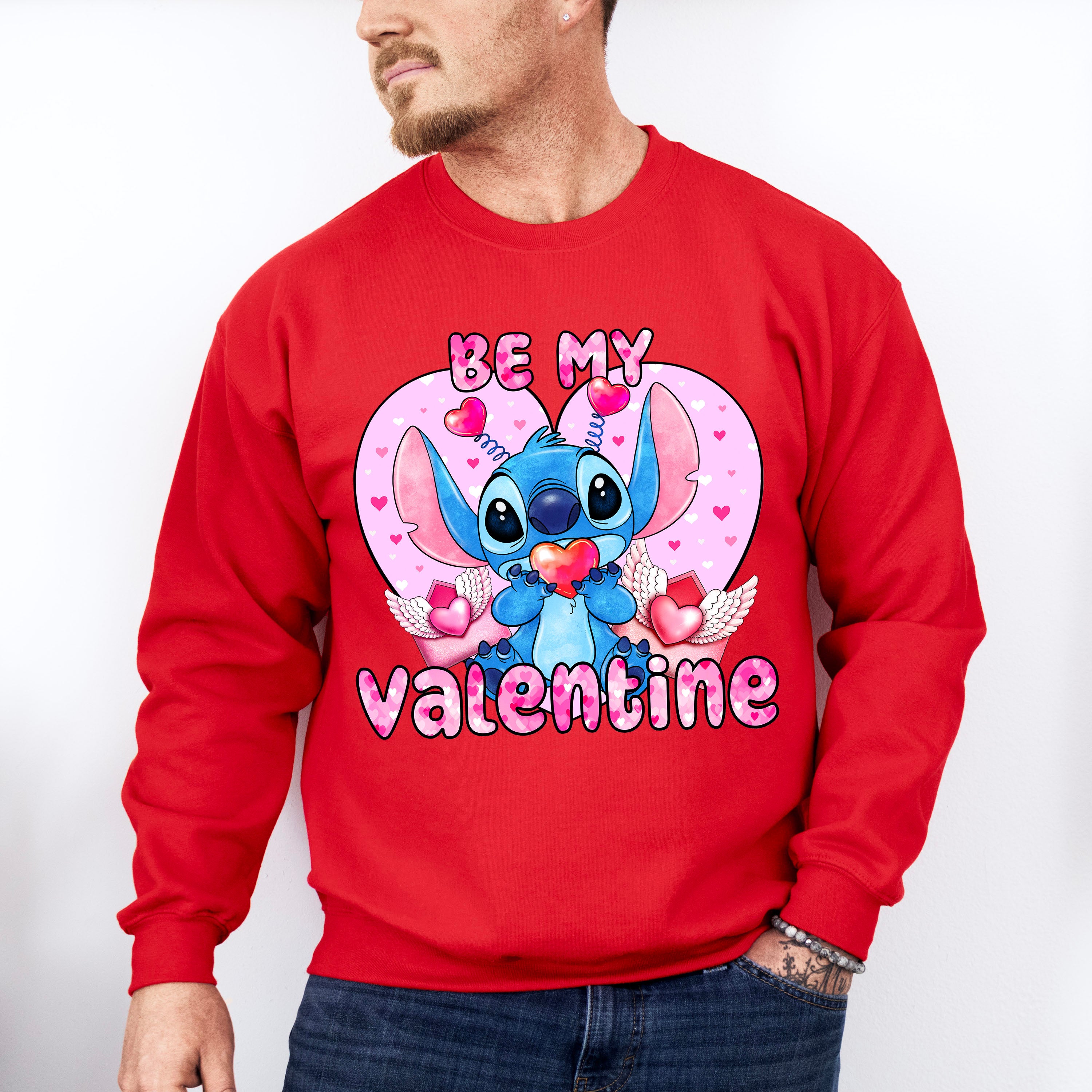 Be My Valentine Stitch - Valentine's Day Unisex Crewneck T-Shirt Sweatshirt Hoodie