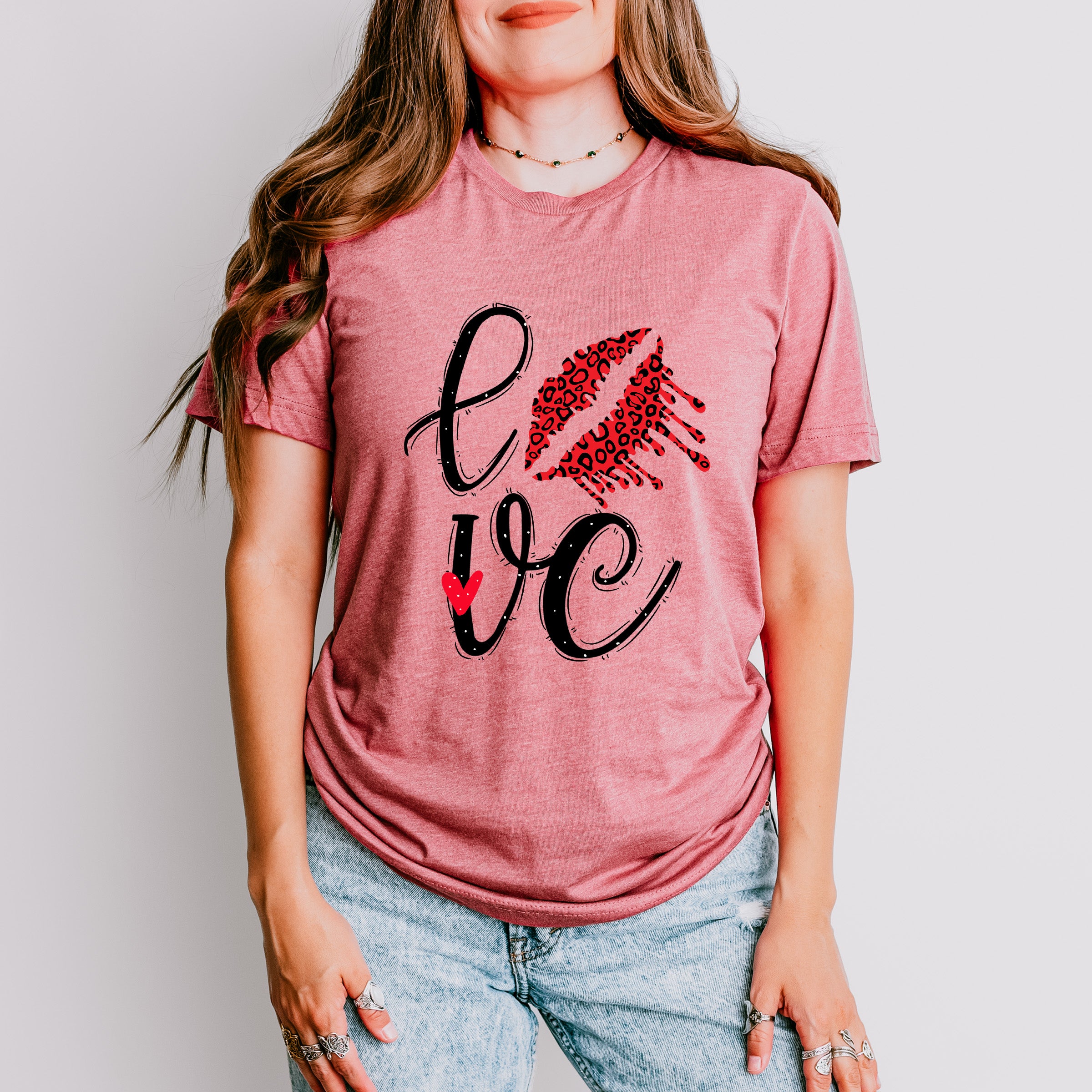 Love Lipstick Print - Valentine's Day Unisex Crewneck T-Shirt Sweatshirt Hoodie