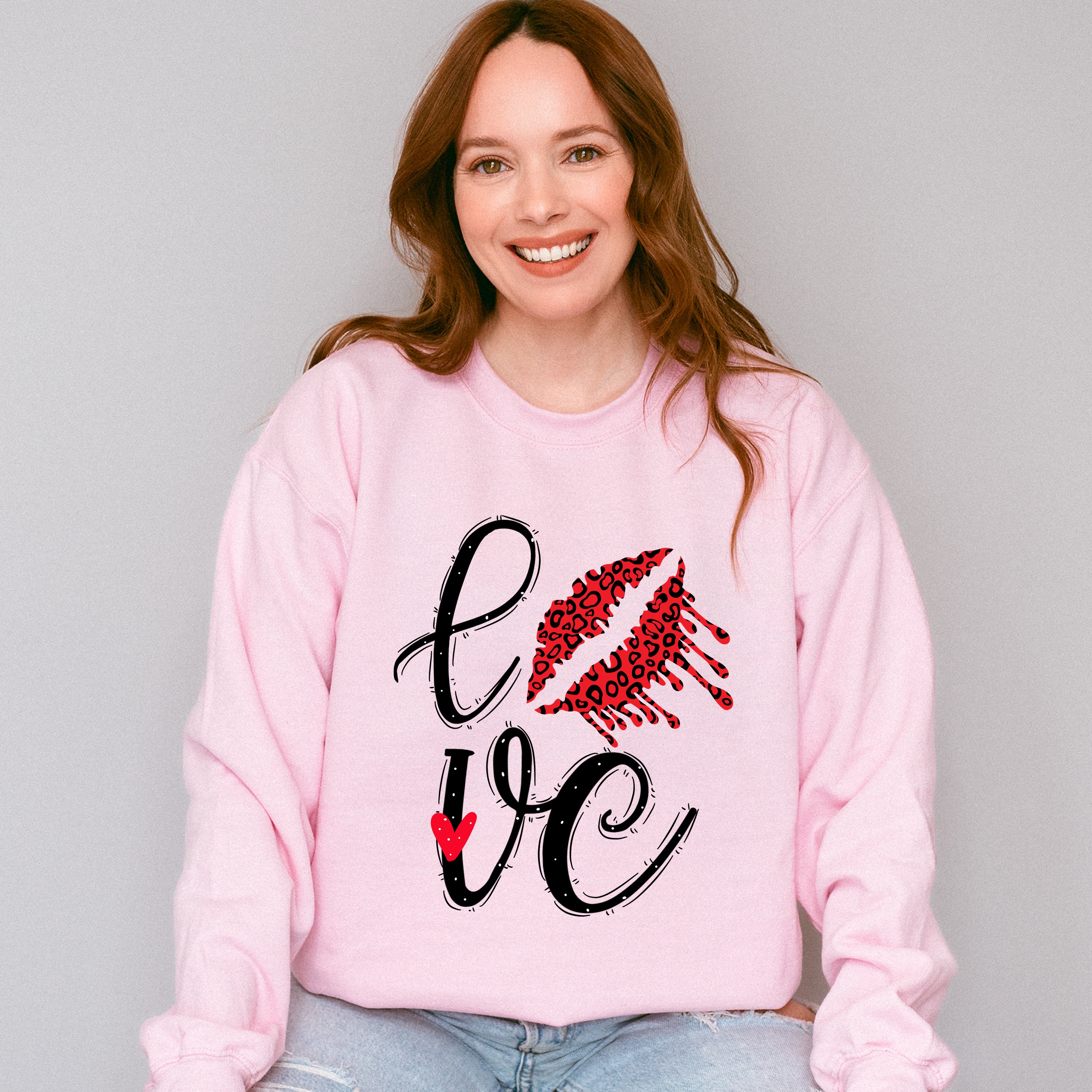 Love Lipstick Print - Valentine's Day Unisex Crewneck T-Shirt Sweatshirt Hoodie
