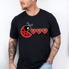 Ladybug Pacman Design - Valentine's Day Unisex Crewneck T-Shirt Sweatshirt Hoodie