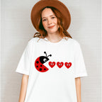 Ladybug Pacman Design - Valentine's Day Unisex Crewneck T-Shirt Sweatshirt Hoodie