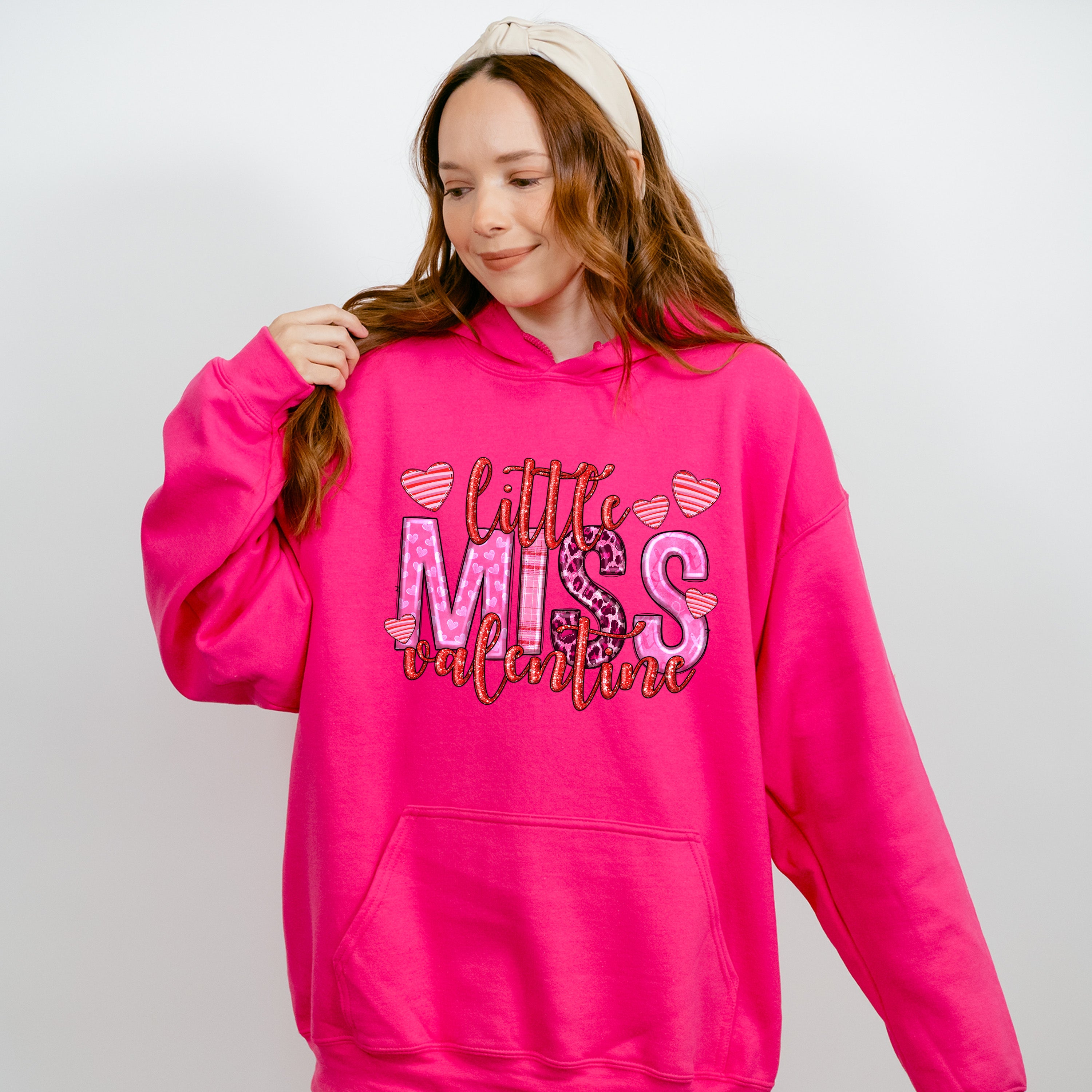 Little Miss Valentine Hearts - Valentine's Day Unisex Crewneck T-Shirt Sweatshirt Hoodie