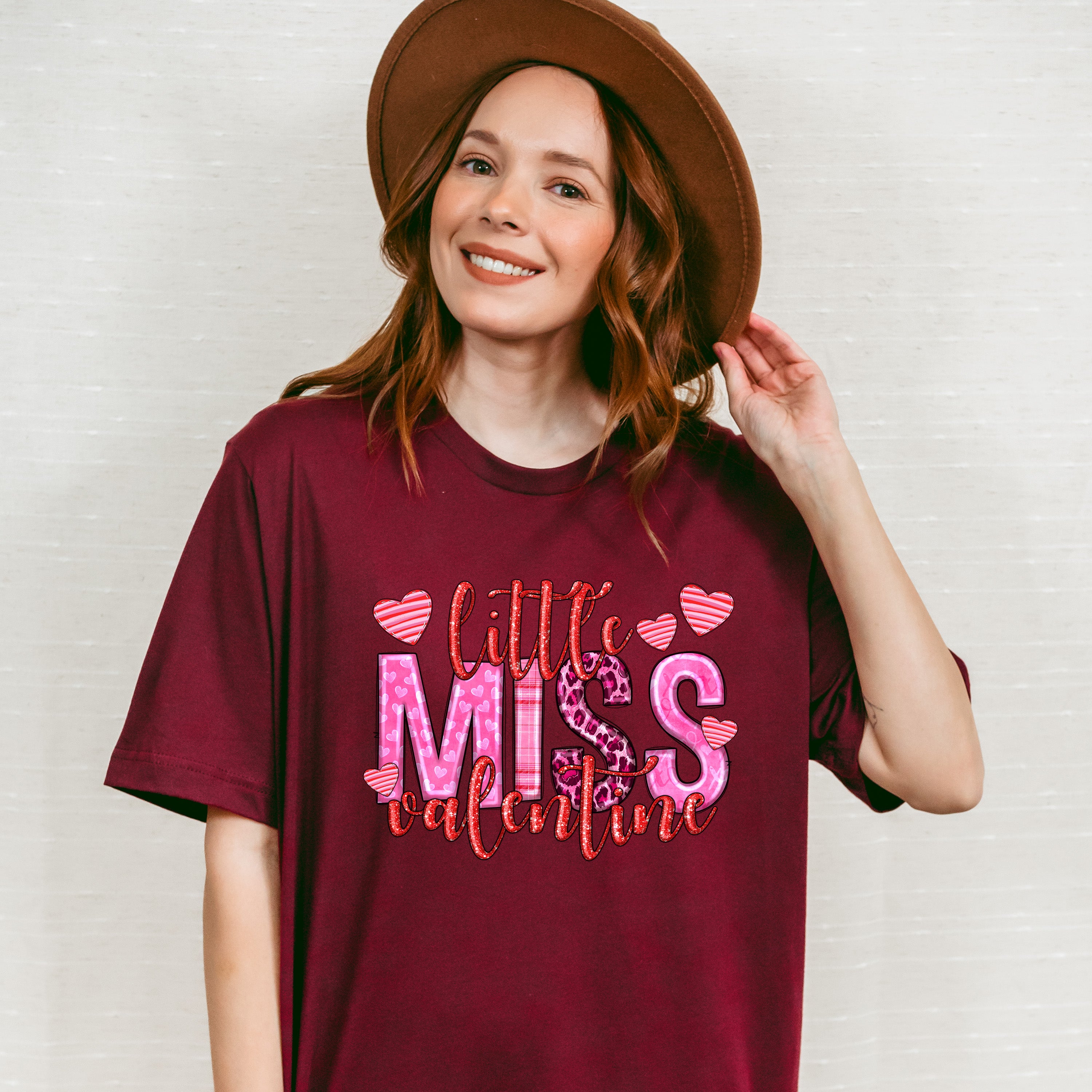 Little Miss Valentine Hearts - Valentine's Day Unisex Crewneck T-Shirt Sweatshirt Hoodie