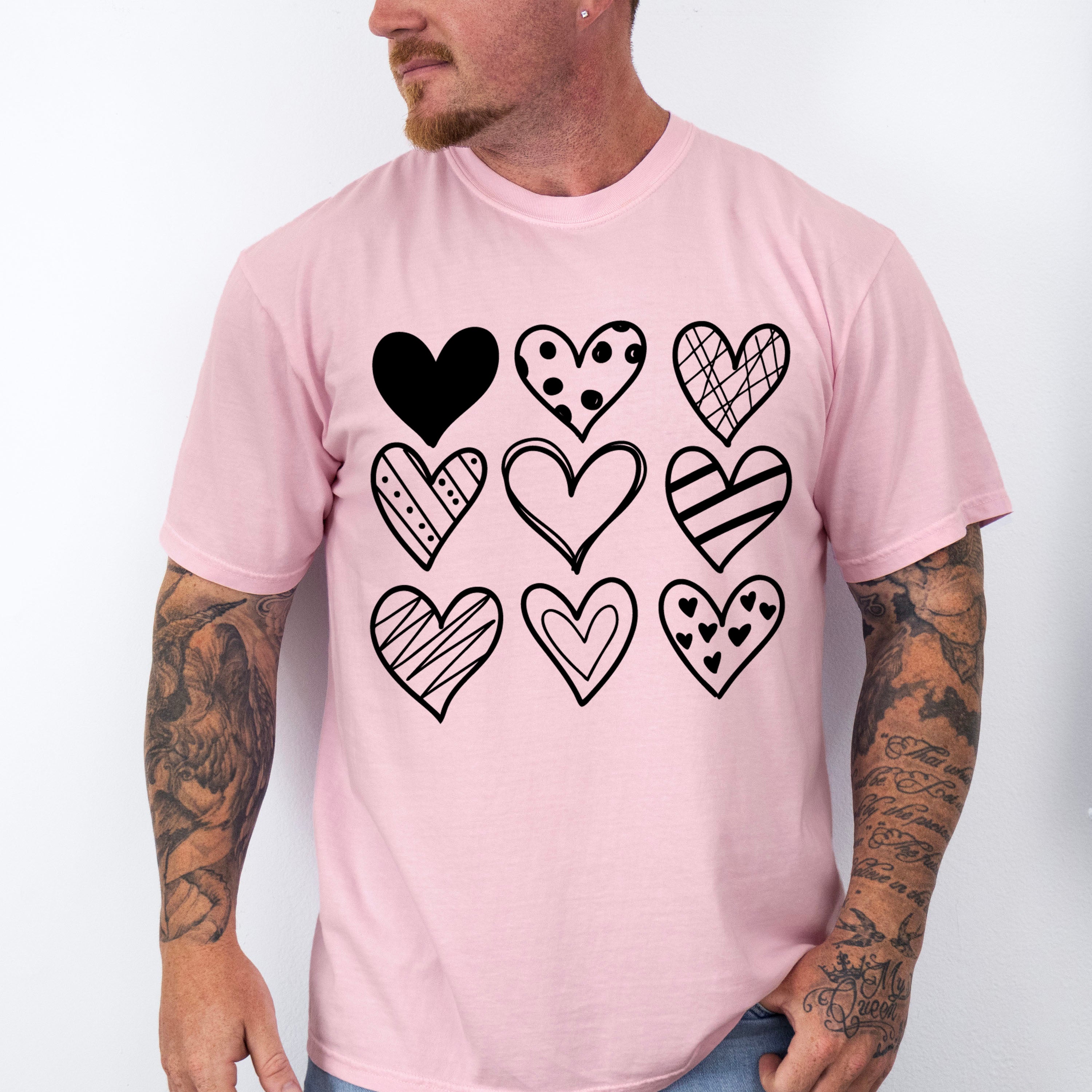 B&amp;W Hearts - Valentine's Day Unisex Crewneck T-Shirt Sweatshirt Hoodie