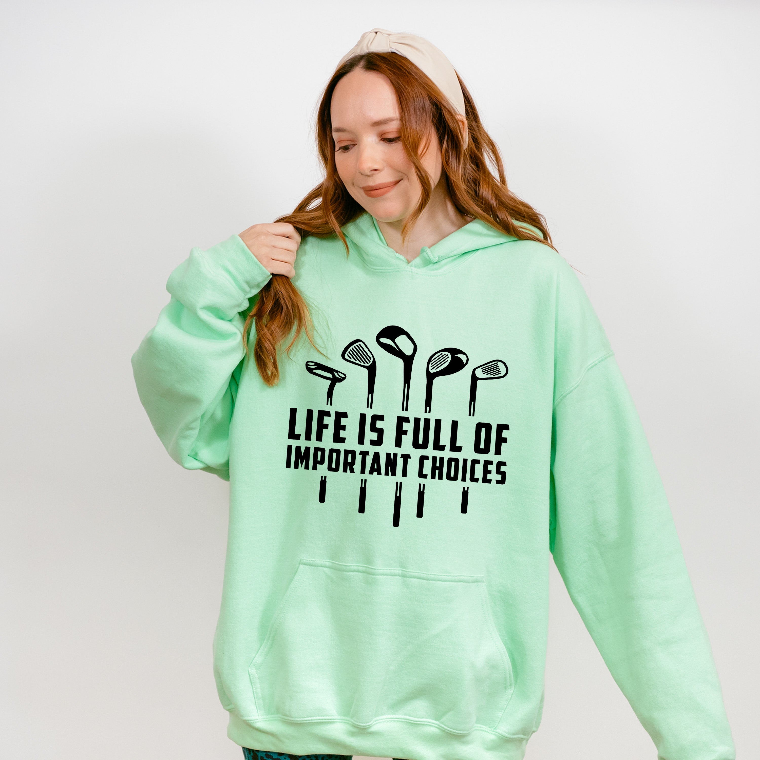 Life Is Full Of Important Choices B&amp;W Design - Golf Unisex Crewneck T-Shirt Sweatshirt Hoodie
