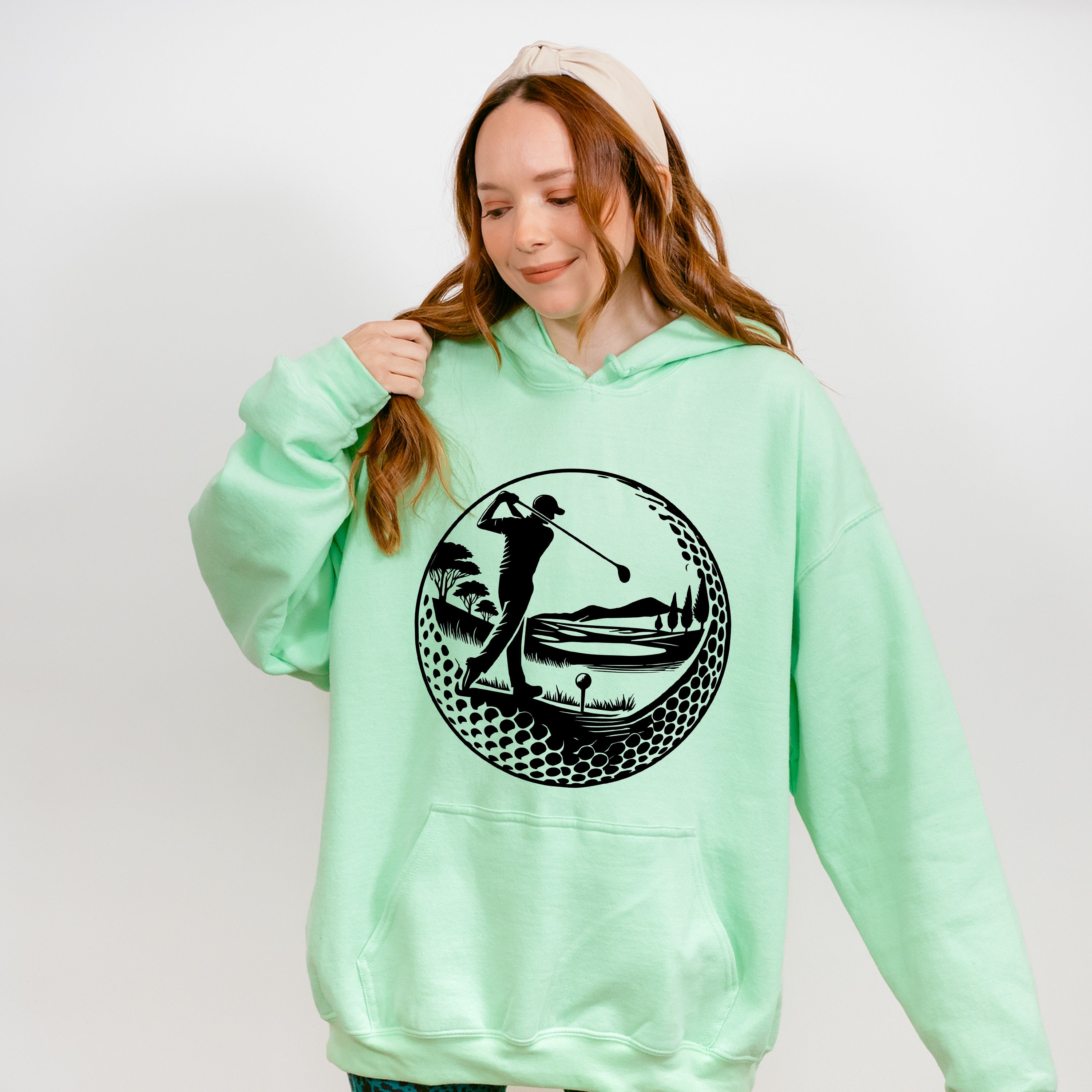 Golf Swing B&amp;W Design - Golf Unisex Crewneck T-Shirt Sweatshirt Hoodie