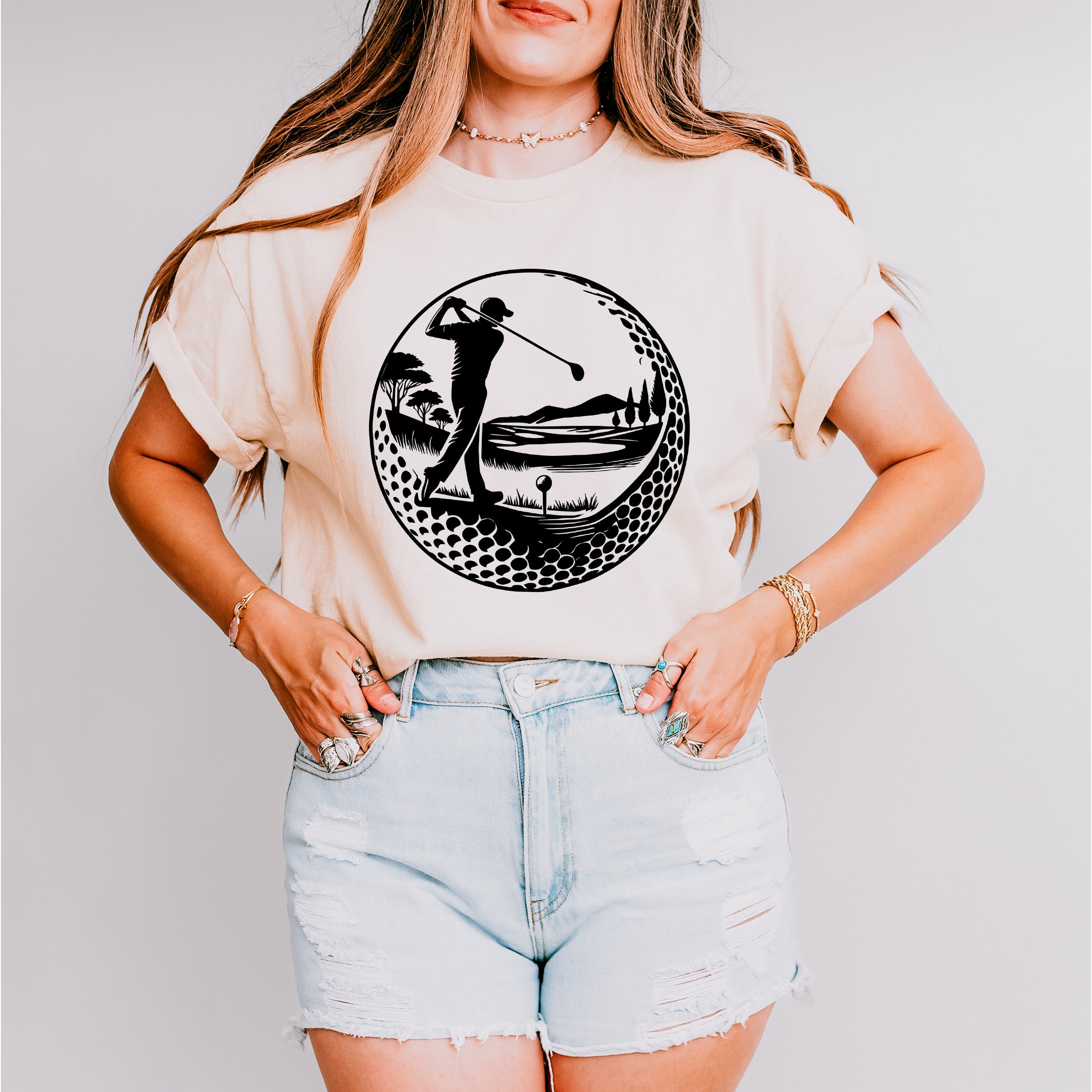 Golf Swing B&amp;W Design - Golf Unisex Crewneck T-Shirt Sweatshirt Hoodie