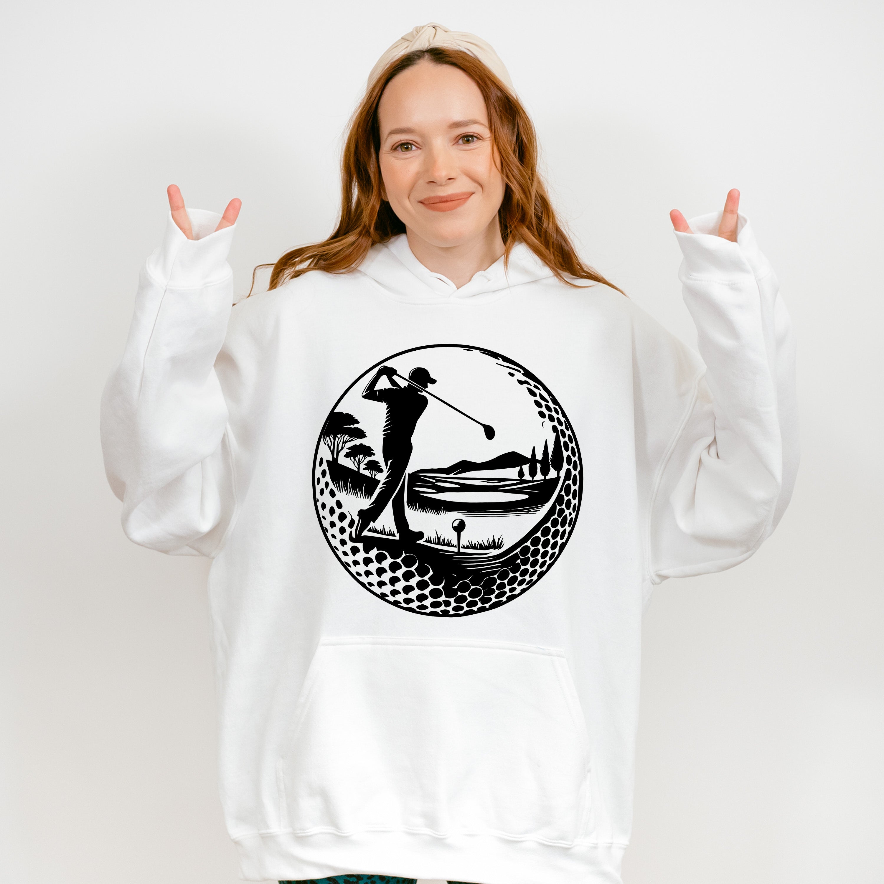 Golf Swing B&amp;W Design - Golf Unisex Crewneck T-Shirt Sweatshirt Hoodie