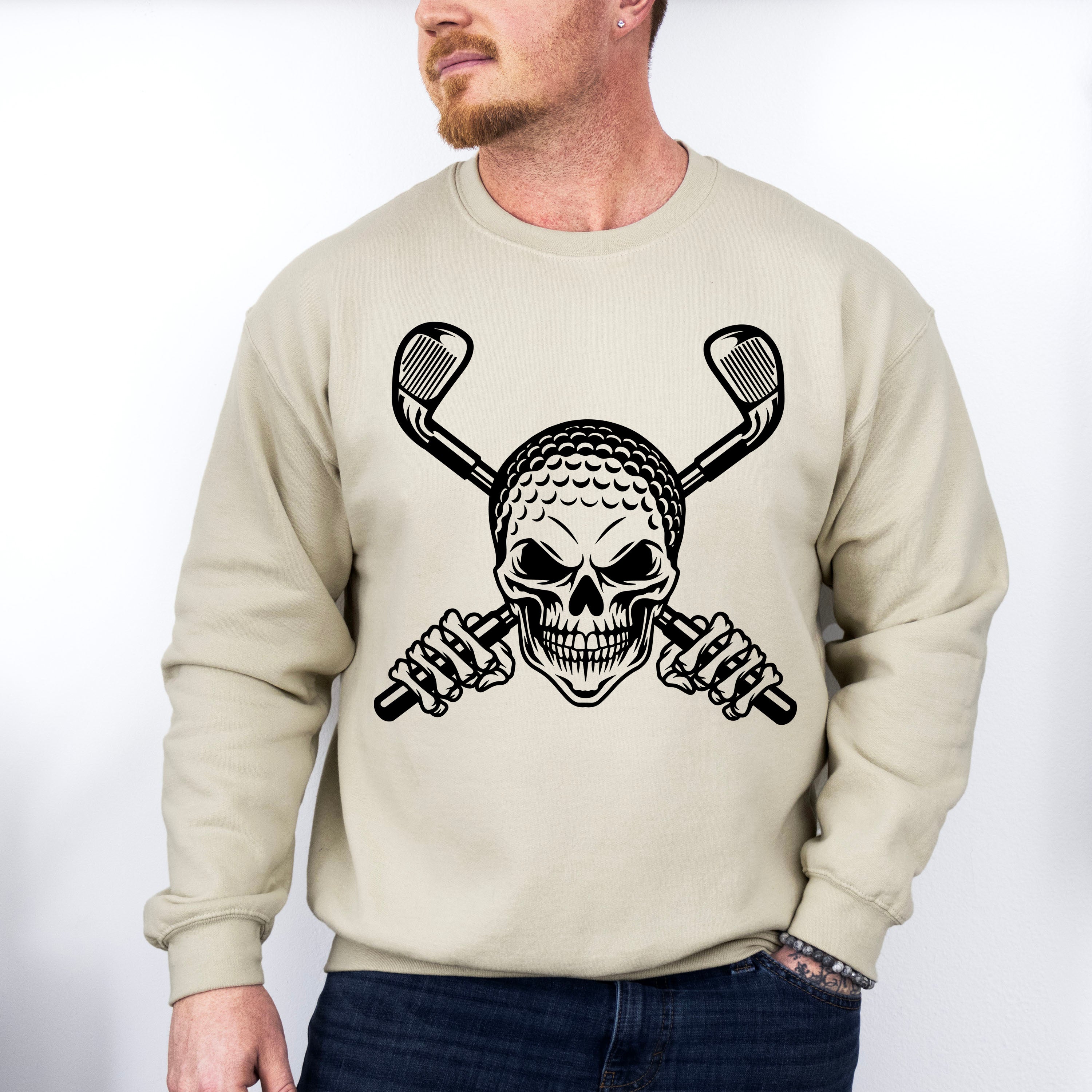 Skull Design - Golf Unisex Crewneck T-Shirt Sweatshirt Hoodie