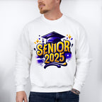 Senior 2025 Purple And Yellow - Graduation Unisex Crewneck T-Shirt Sweatshirt Hoodie