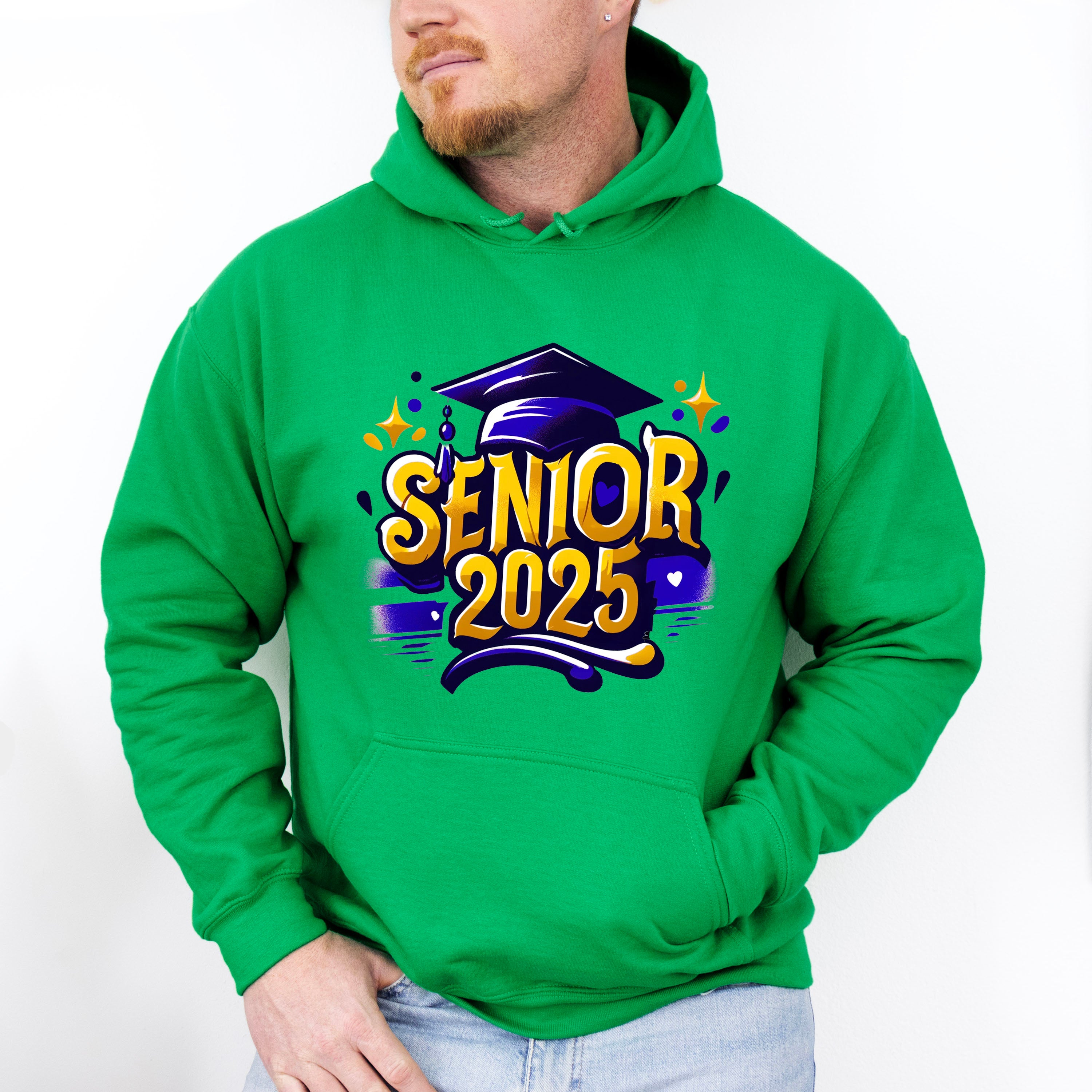 Senior 2025 Purple And Yellow - Graduation Unisex Crewneck T-Shirt Sweatshirt Hoodie