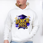 Senior 2025 Purple And Yellow - Graduation Unisex Crewneck T-Shirt Sweatshirt Hoodie