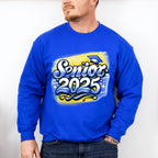 Senior 2025 Blue And Yellow - Graduation Unisex Crewneck T-Shirt Sweatshirt Hoodie