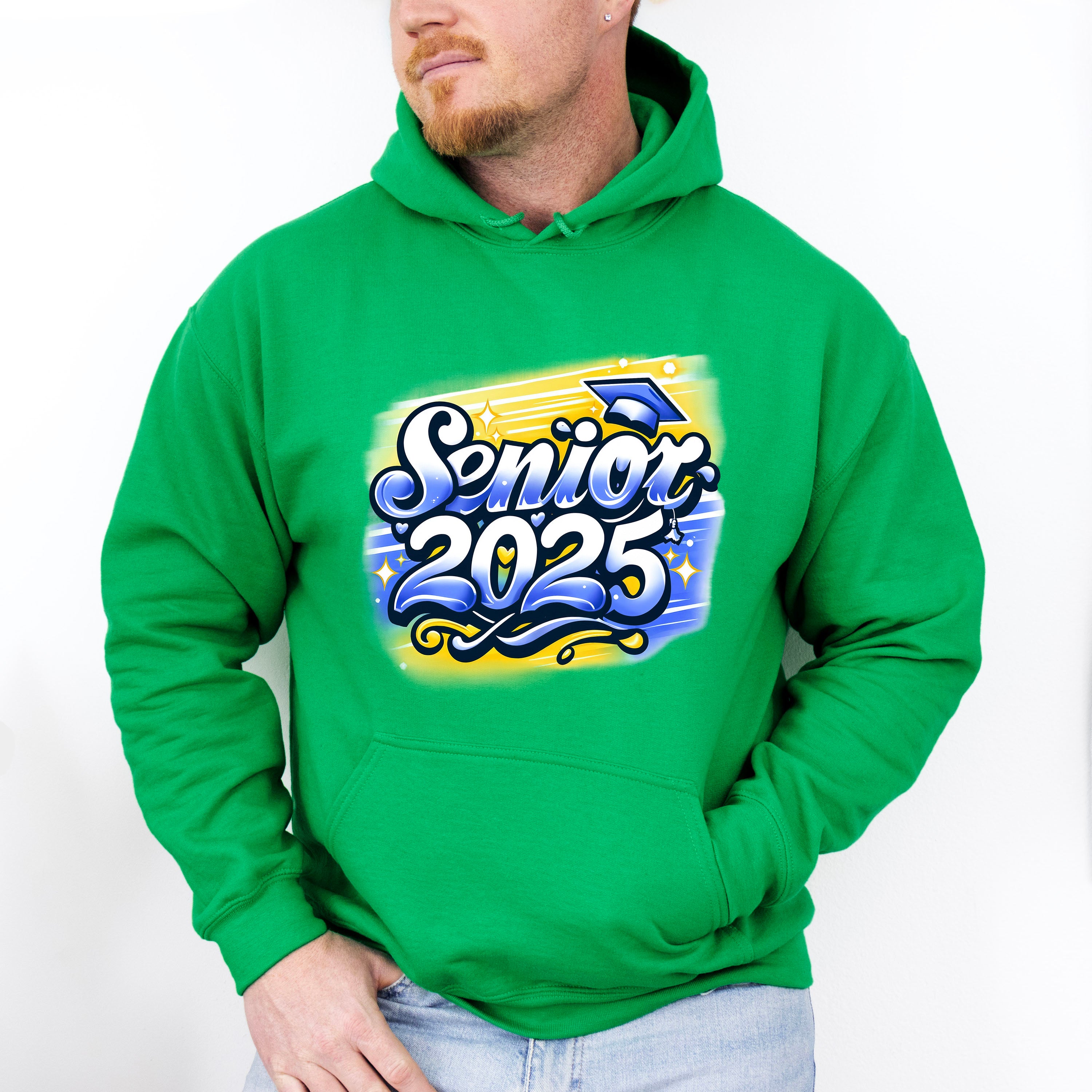 Senior 2025 Blue And Yellow - Graduation Unisex Crewneck T-Shirt Sweatshirt Hoodie
