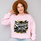 Senior 2025 Black And Yellow - Graduation Unisex Crewneck T-Shirt Sweatshirt Hoodie