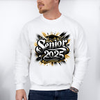 Senior 2025 Black And Yellow - Graduation Unisex Crewneck T-Shirt Sweatshirt Hoodie