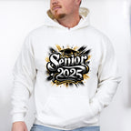 Senior 2025 Black And Yellow - Graduation Unisex Crewneck T-Shirt Sweatshirt Hoodie