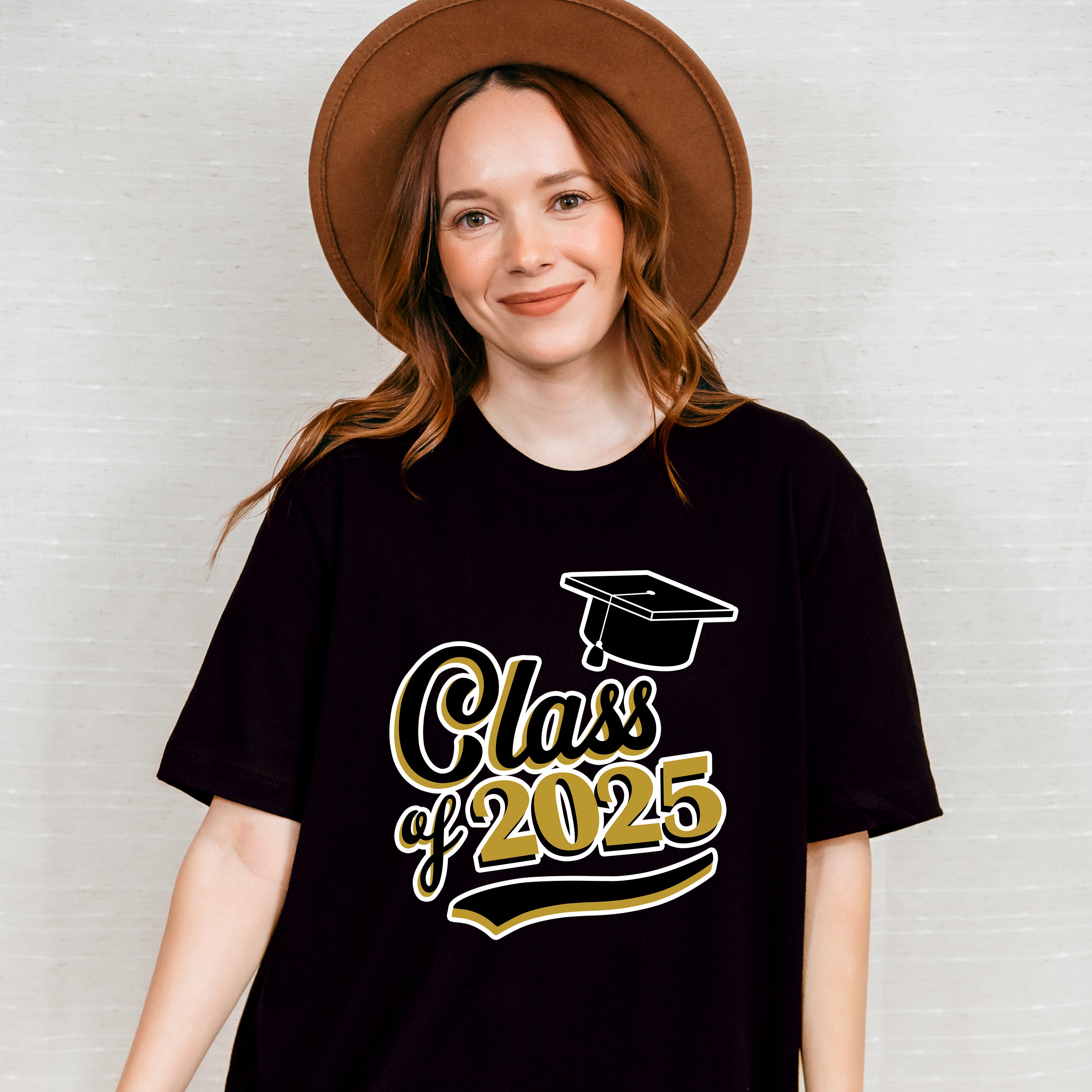 Class Of 2025 Black And Gold - Graduation Unisex Crewneck T-Shirt Sweatshirt Hoodie