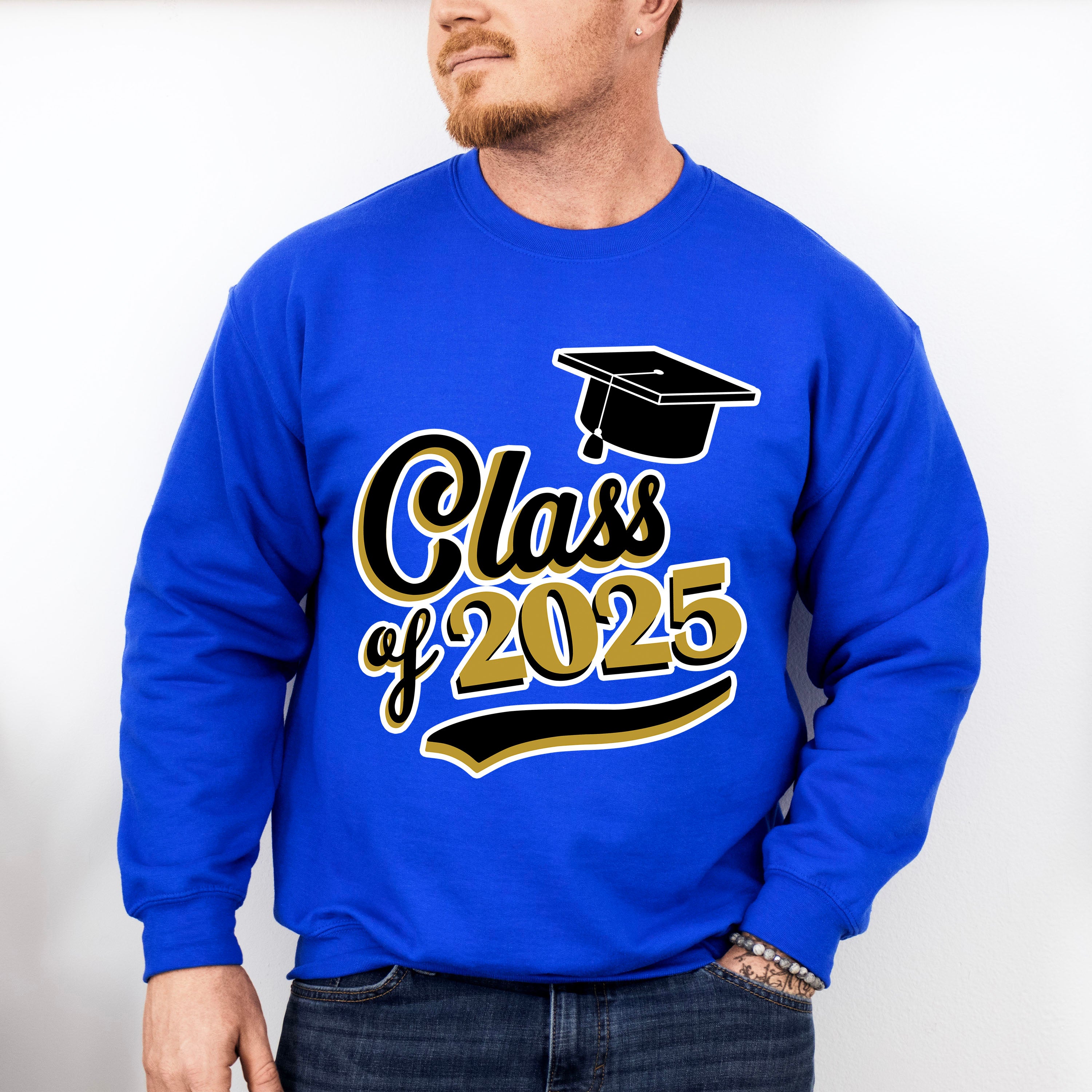 Class Of 2025 Black And Gold - Graduation Unisex Crewneck T-Shirt Sweatshirt Hoodie