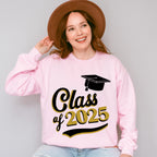 Class Of 2025 Black And Gold - Graduation Unisex Crewneck T-Shirt Sweatshirt Hoodie