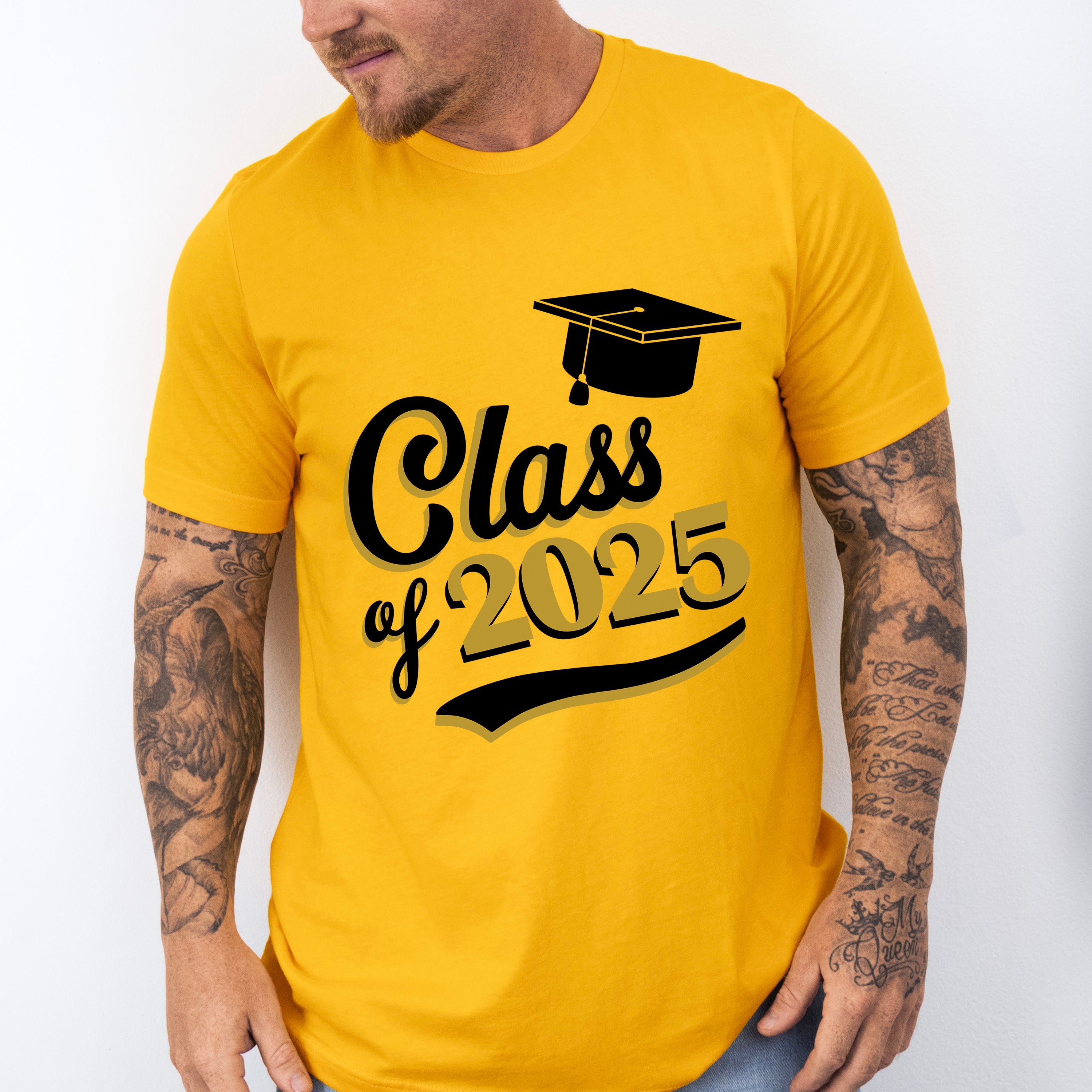 Class Of 2025 Black And Gold - Graduation Unisex Crewneck T-Shirt Sweatshirt Hoodie
