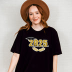 Class Of 2025 Yellow Laurel Design - Graduation Unisex Crewneck T-Shirt Sweatshirt Hoodie