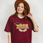 Class Of 2025 Yellow Laurel Design - Graduation Unisex Crewneck T-Shirt Sweatshirt Hoodie