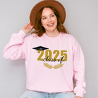 Class Of 2025 Yellow Laurel Design - Graduation Unisex Crewneck T-Shirt Sweatshirt Hoodie