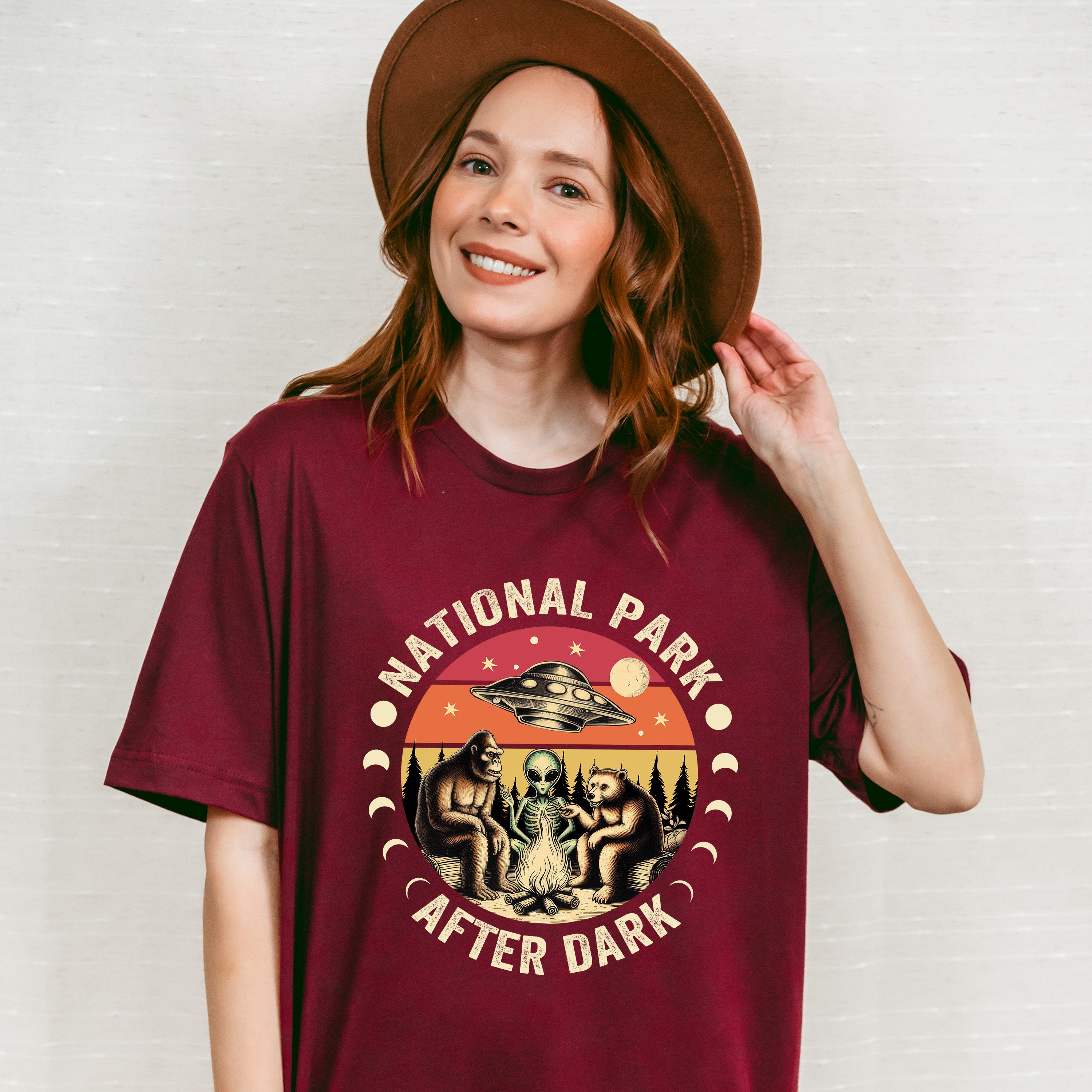 National Park After Dark Design - National Park Theme Unisex Crewneck T-Shirt Sweatshirt Hoodie