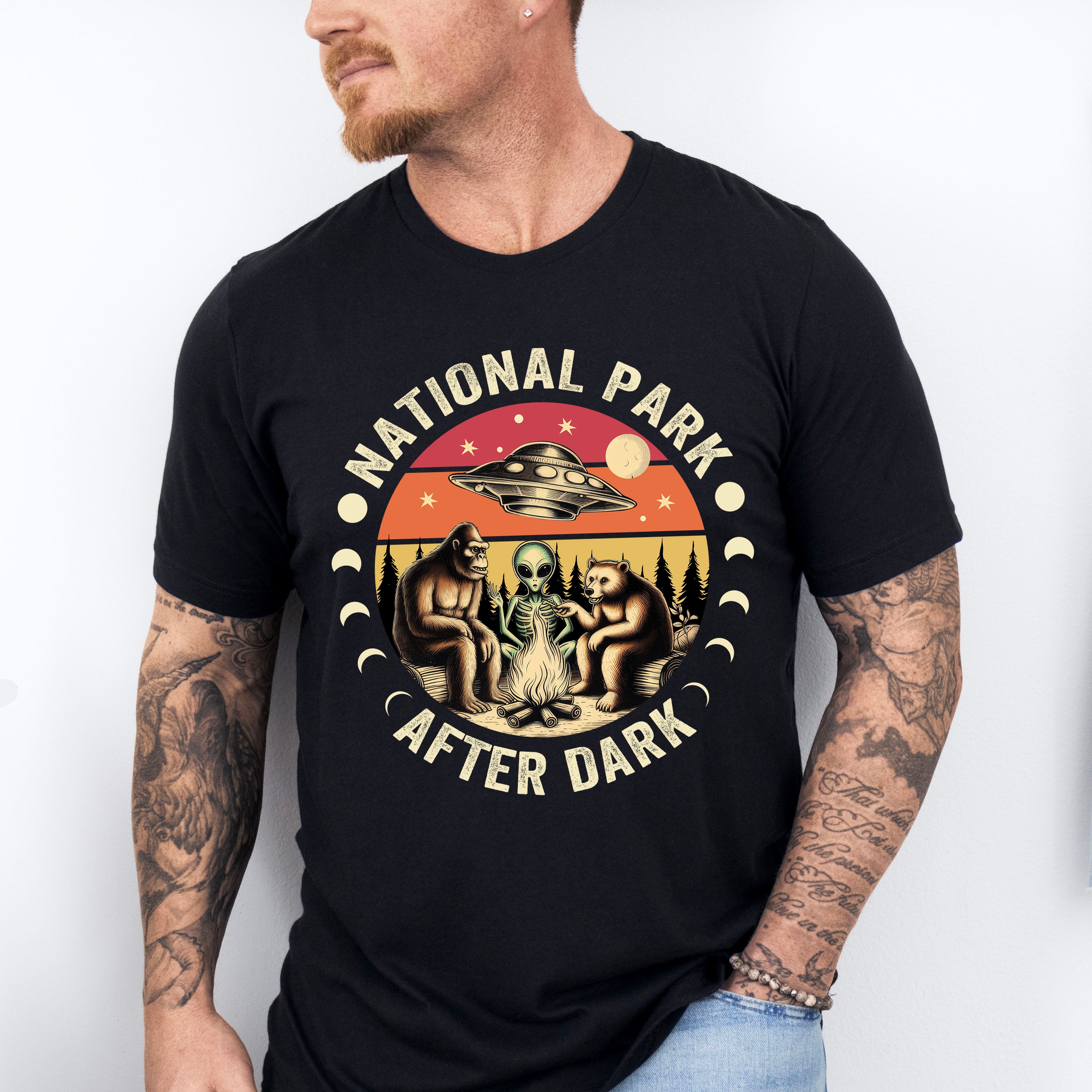 National Park After Dark Design - National Park Theme Unisex Crewneck T-Shirt Sweatshirt Hoodie