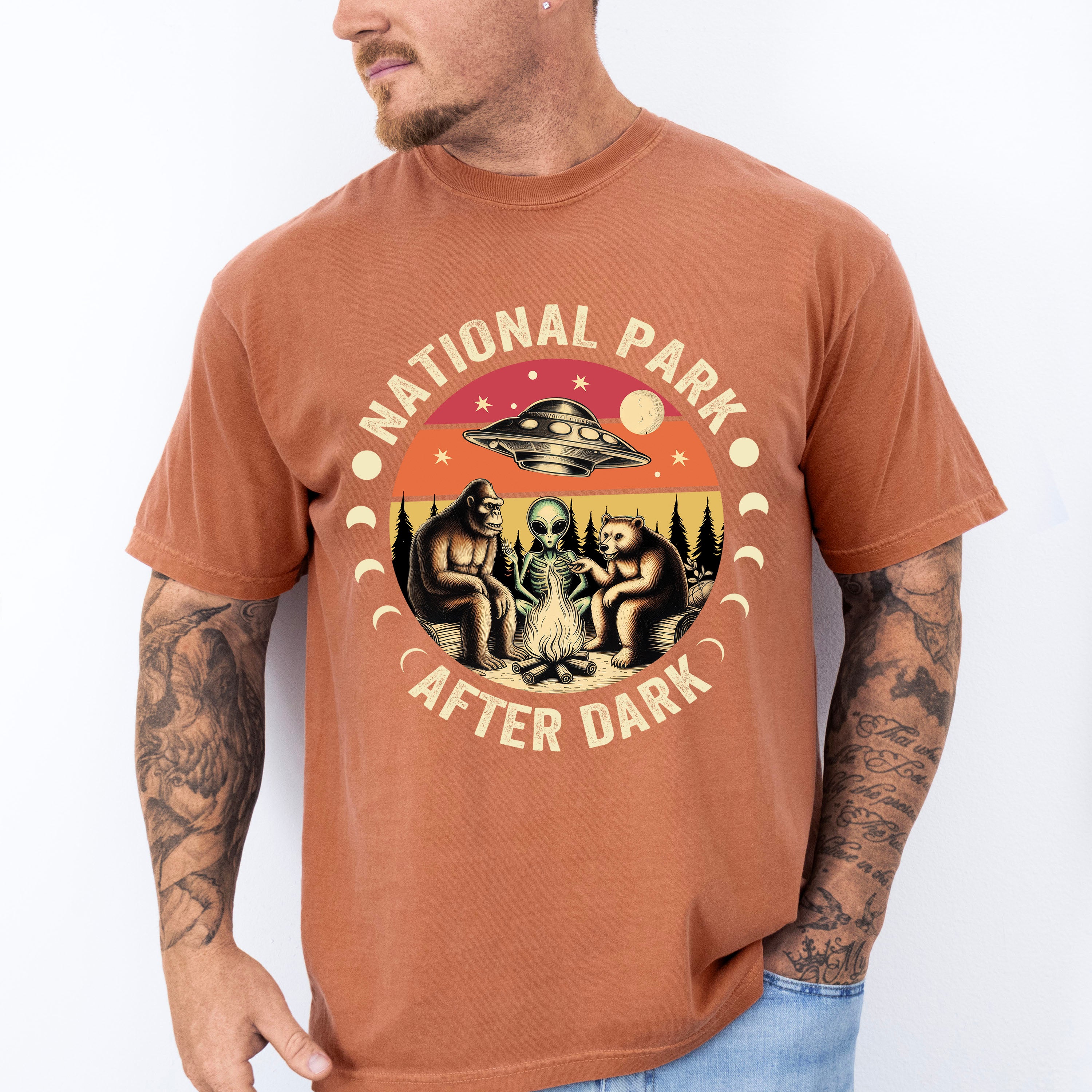 National Park After Dark Design - National Park Theme Unisex Crewneck T-Shirt Sweatshirt Hoodie