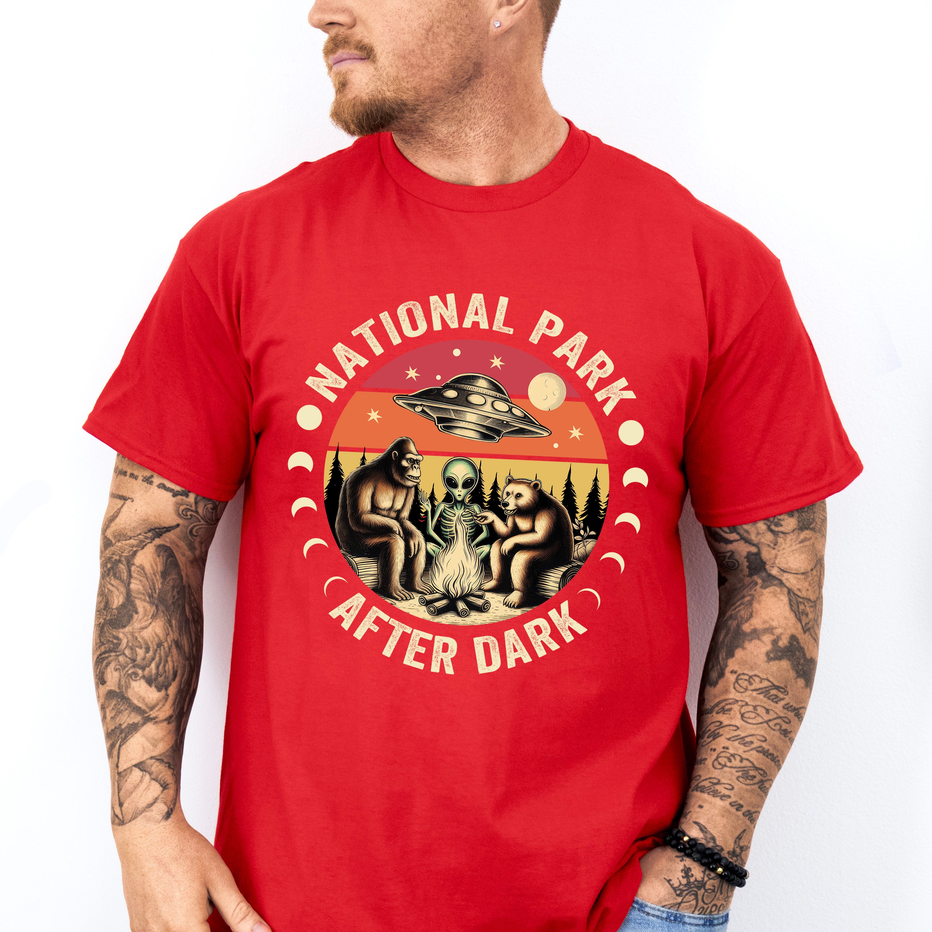 National Park After Dark Design - National Park Theme Unisex Crewneck T-Shirt Sweatshirt Hoodie