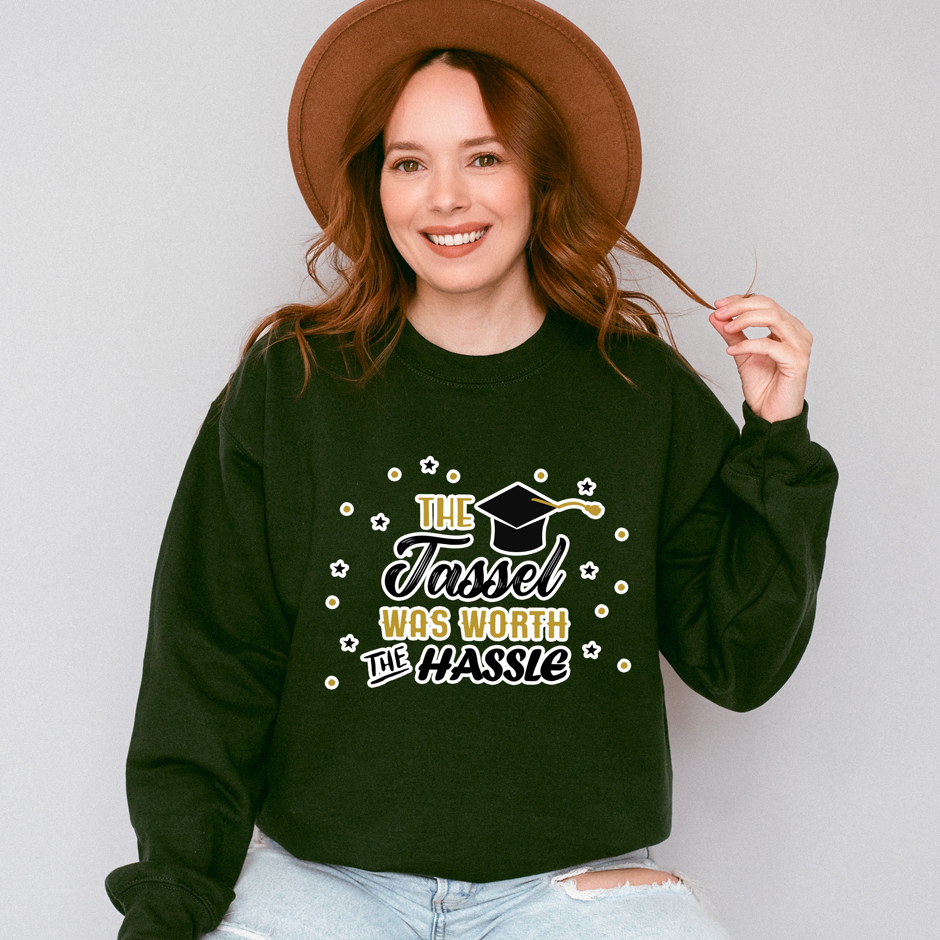 The Tassel Was Worth The Hassle - Graduation Unisex Crewneck T-Shirt Sweatshirt Hoodie