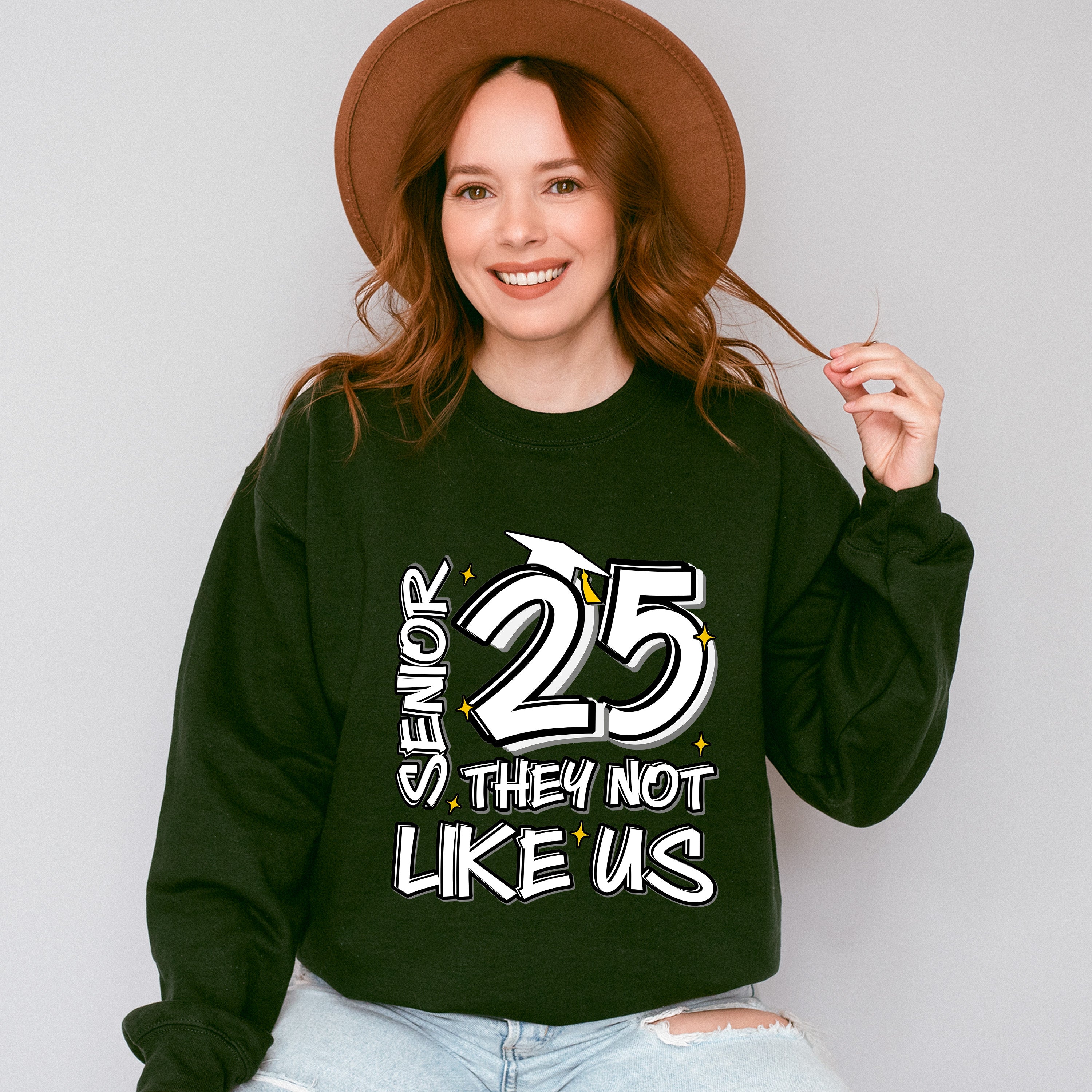 Senior 25 They Not Like Us B&amp;W - Graduation Unisex Crewneck T-Shirt Sweatshirt Hoodie