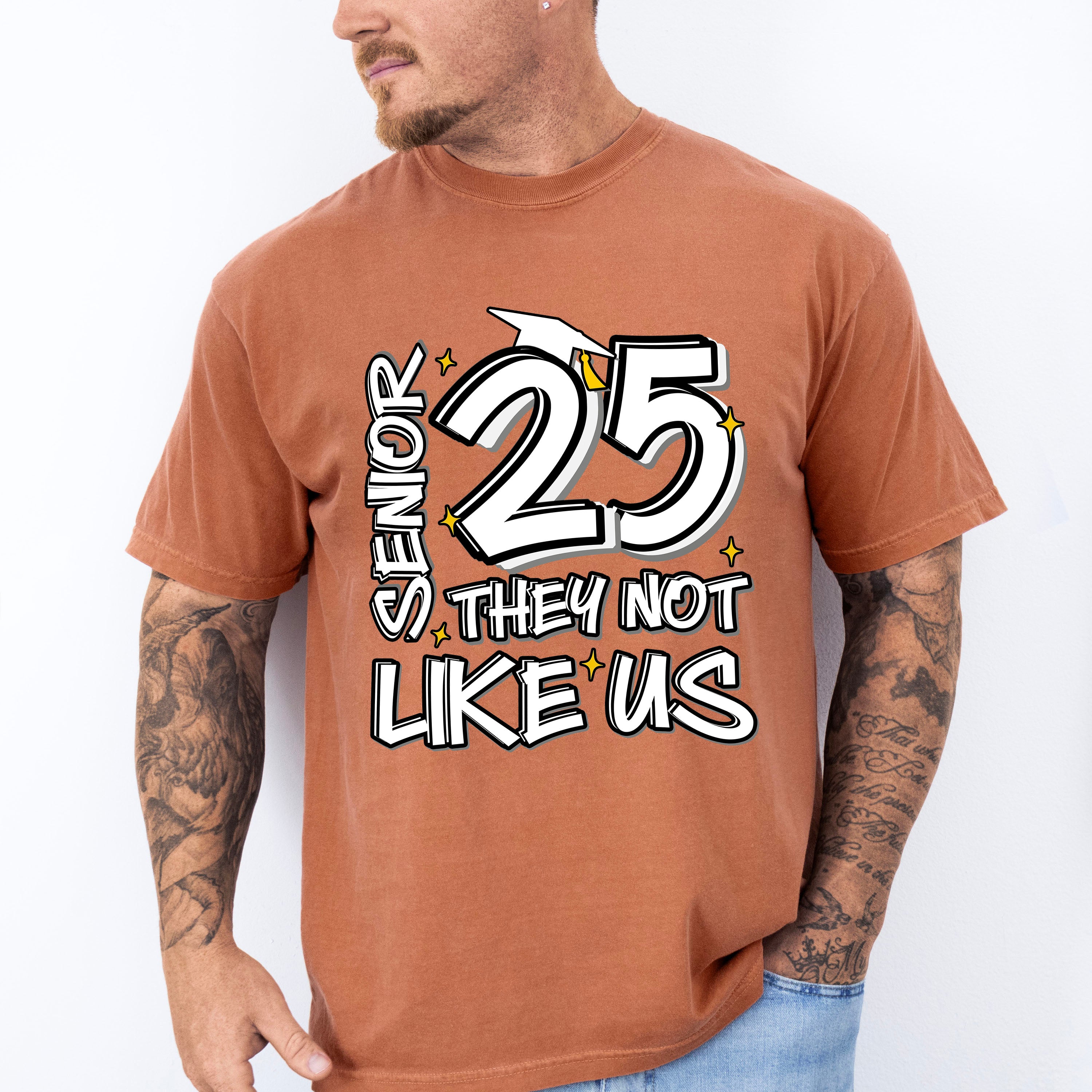 Senior 25 They Not Like Us B&amp;W - Graduation Unisex Crewneck T-Shirt Sweatshirt Hoodie
